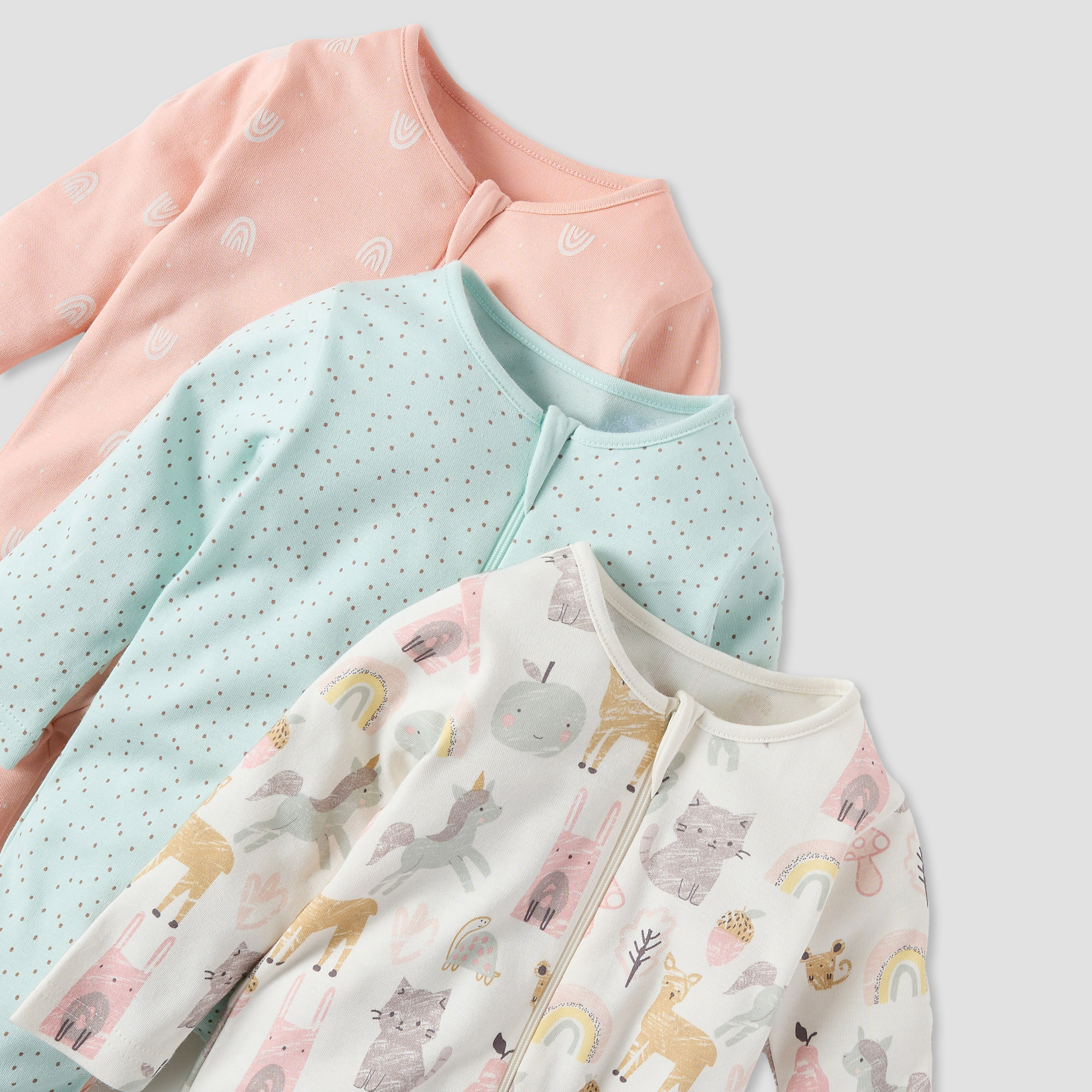 Juniors Printed Sleepsuit with Round Neck and Zip Closure - Set of 3-baby-boys-clothing-nightwear-sleepsuits-image-5
