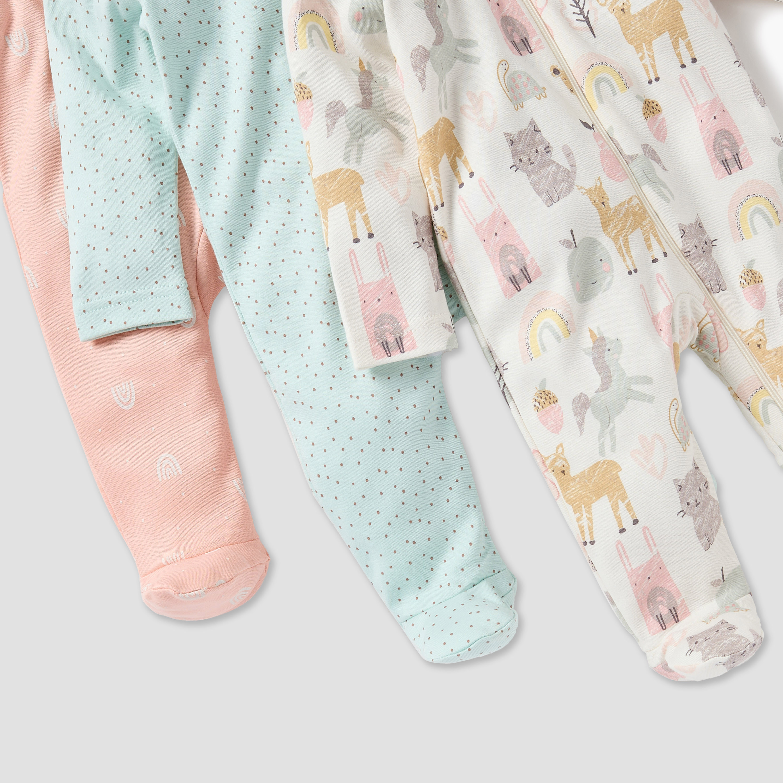Juniors Printed Sleepsuit with Round Neck and Zip Closure - Set of 3-baby-boys-clothing-nightwear-sleepsuits-image-6