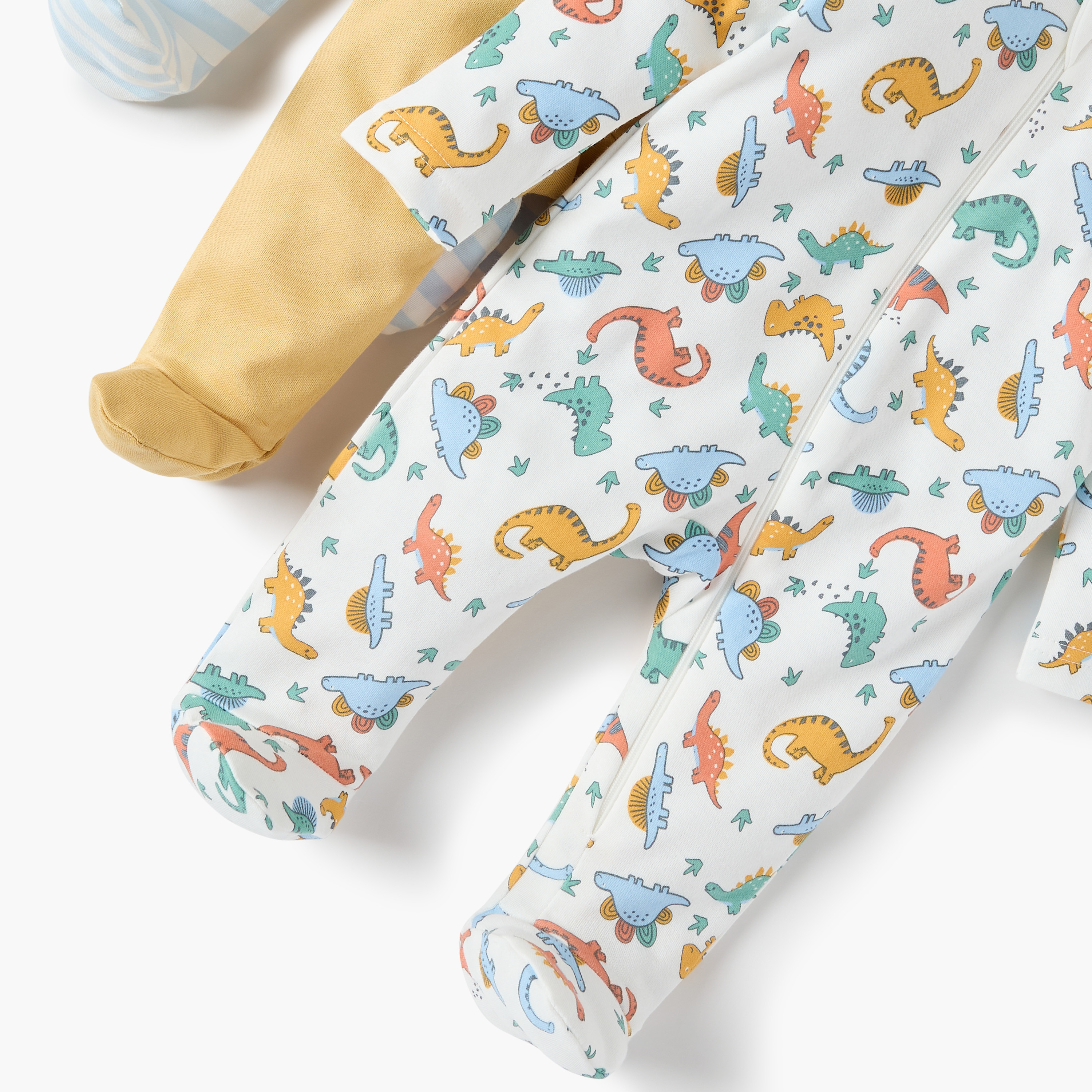 بدلة نوم بياقة مستديرة وسحاب إغلاق من جونيورز - طقم من 3 قطع-baby-boys-clothing-nightwear-sleepsuits-image-5