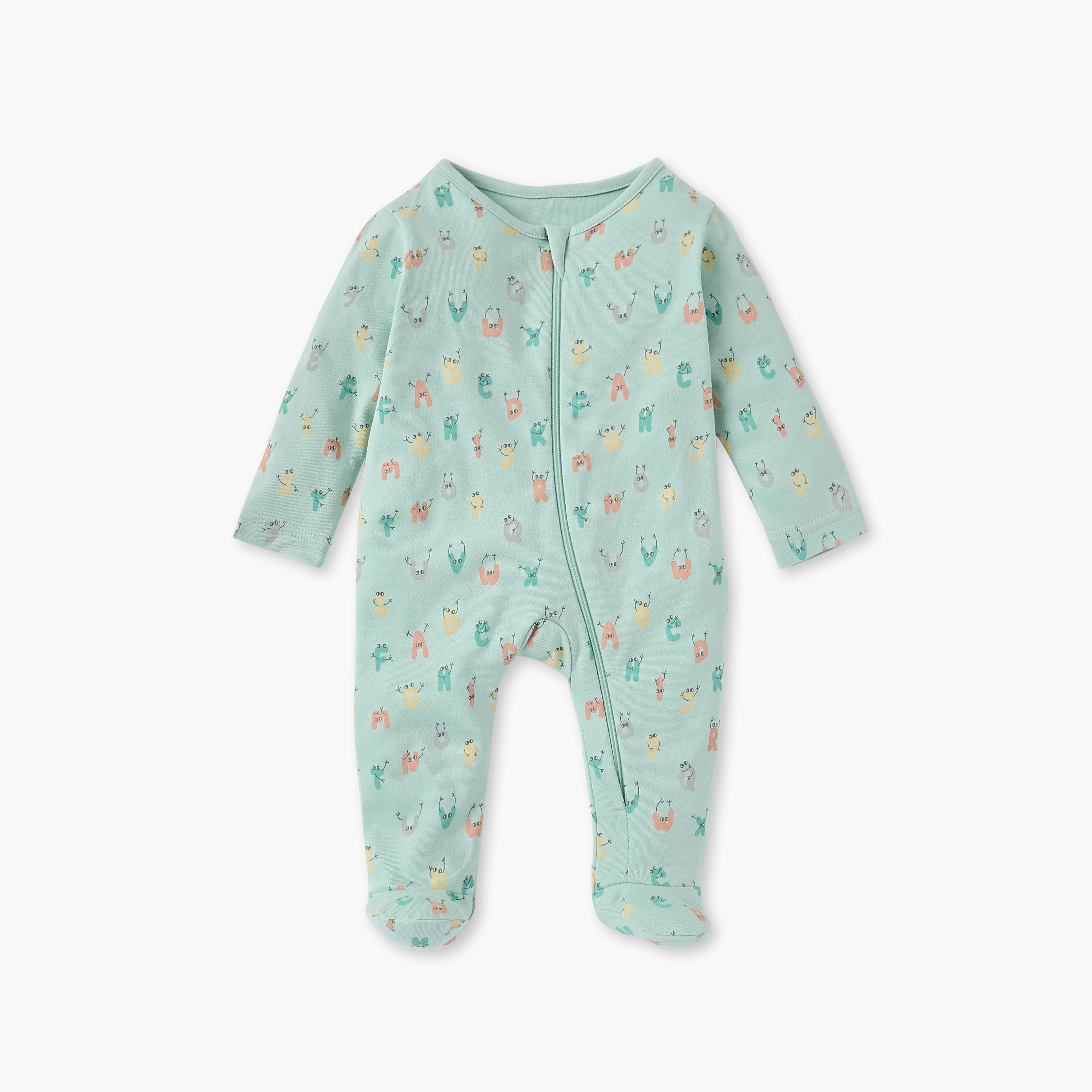 Juniors All-Over Print Sleepsuits with Zip Closure - Set of 3-baby-girls-clothing-nightwear-sleepsuits-image-3