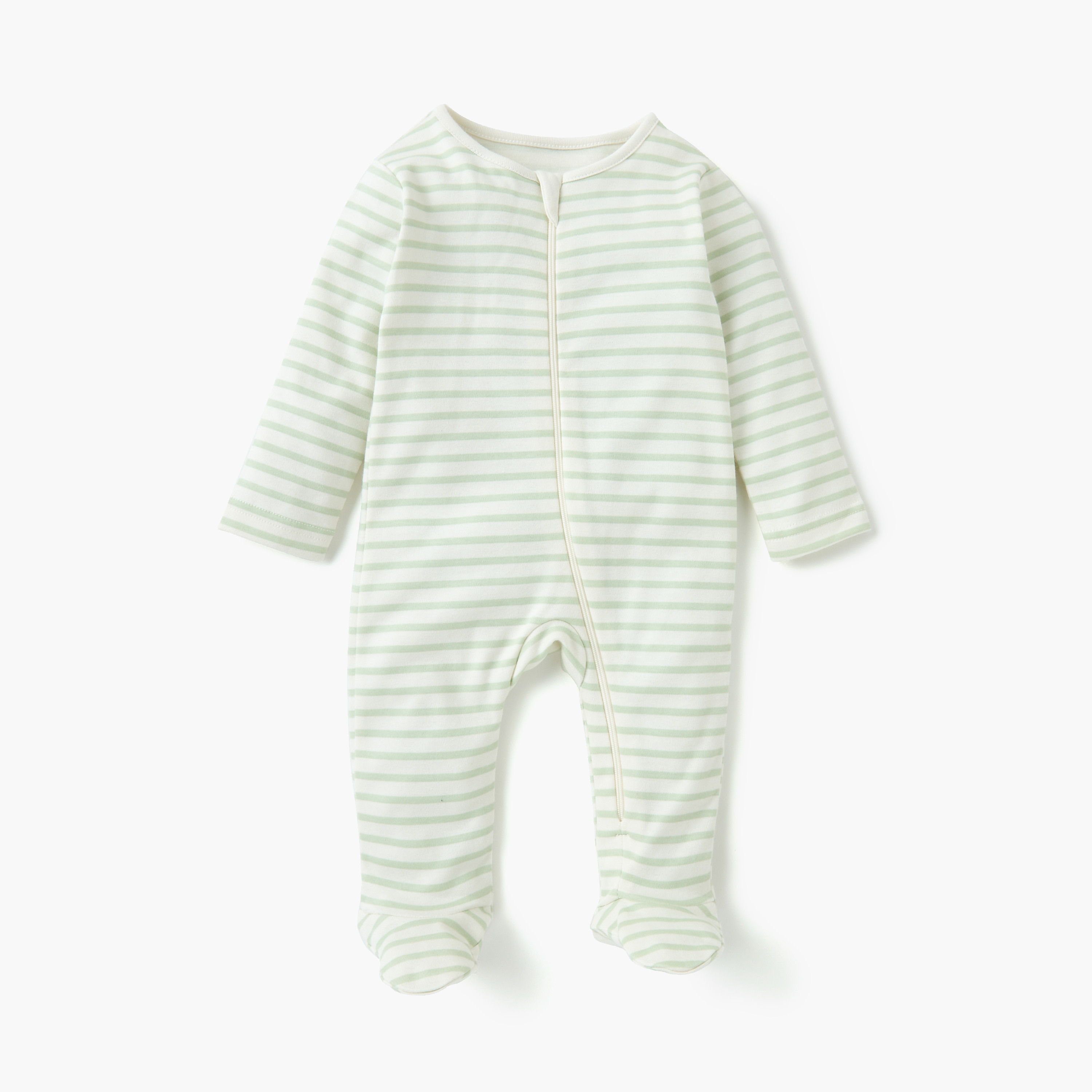 Juniors Dinosaur Print Sleepsuit with Zip Closure and Long Sleeves - Set of 3-baby-boys-clothing-nightwear-sleepsuits-image-3
