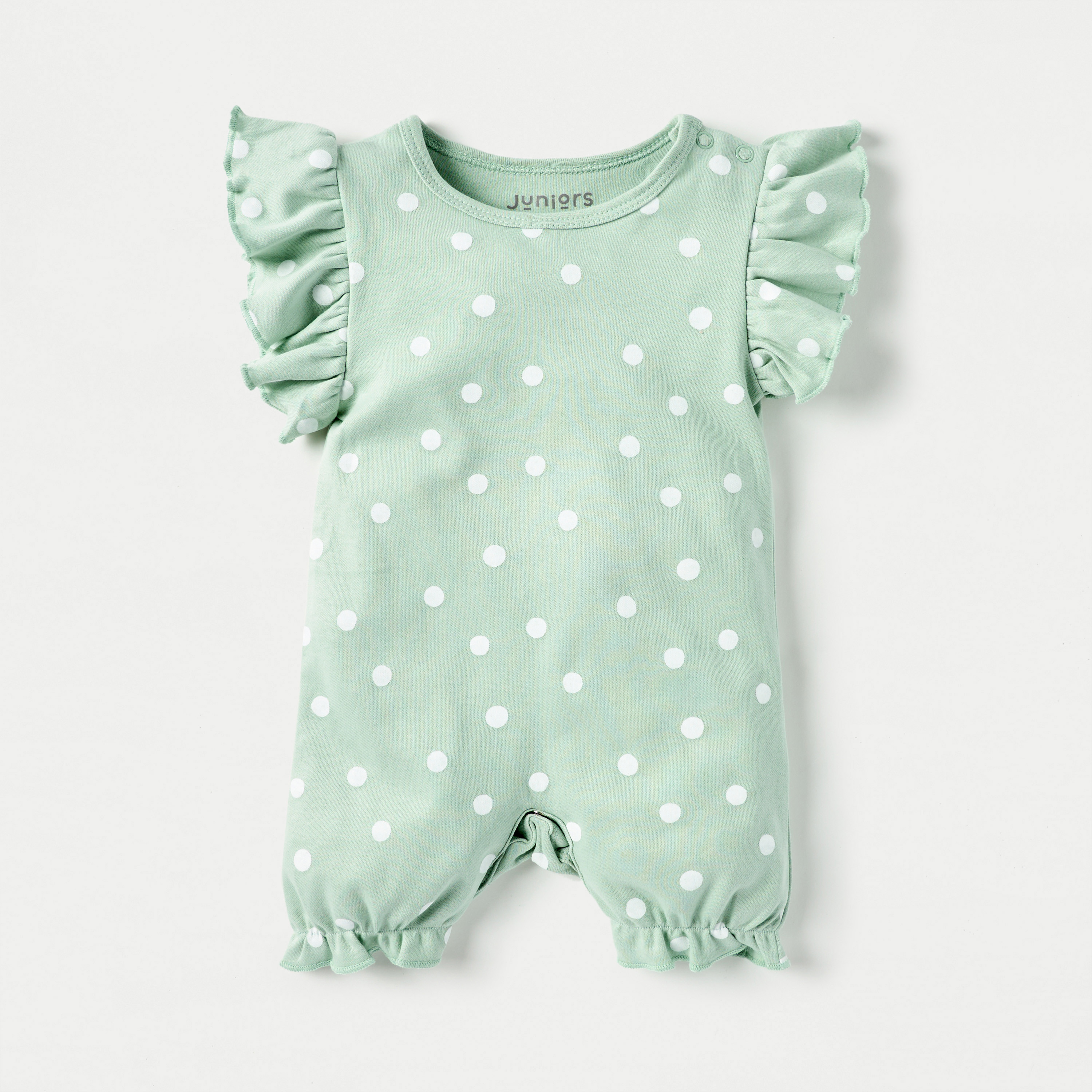 Juniors Polka Dot Print Romper with Button Closure - Set of 3-baby-girls-clothing-rompers-image-4