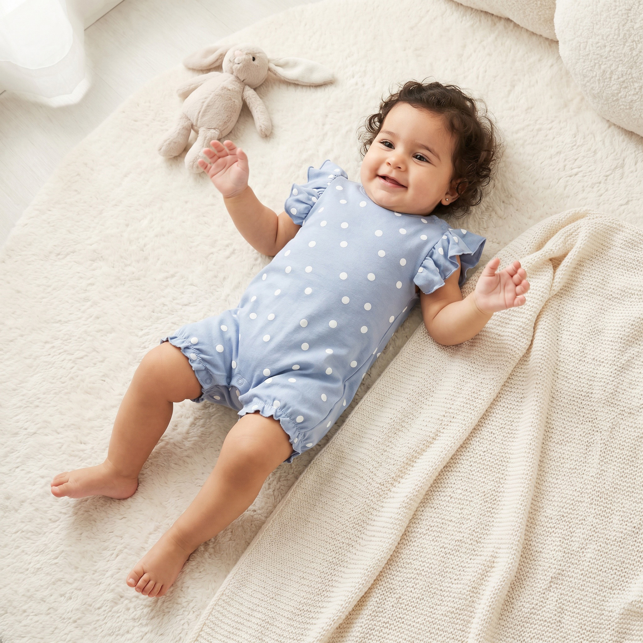 طقم أفرول بِزر إغلاق 3 قطع بِطبعات منقّطة من جونيورز-baby-girls-clothing-rompers-image-1