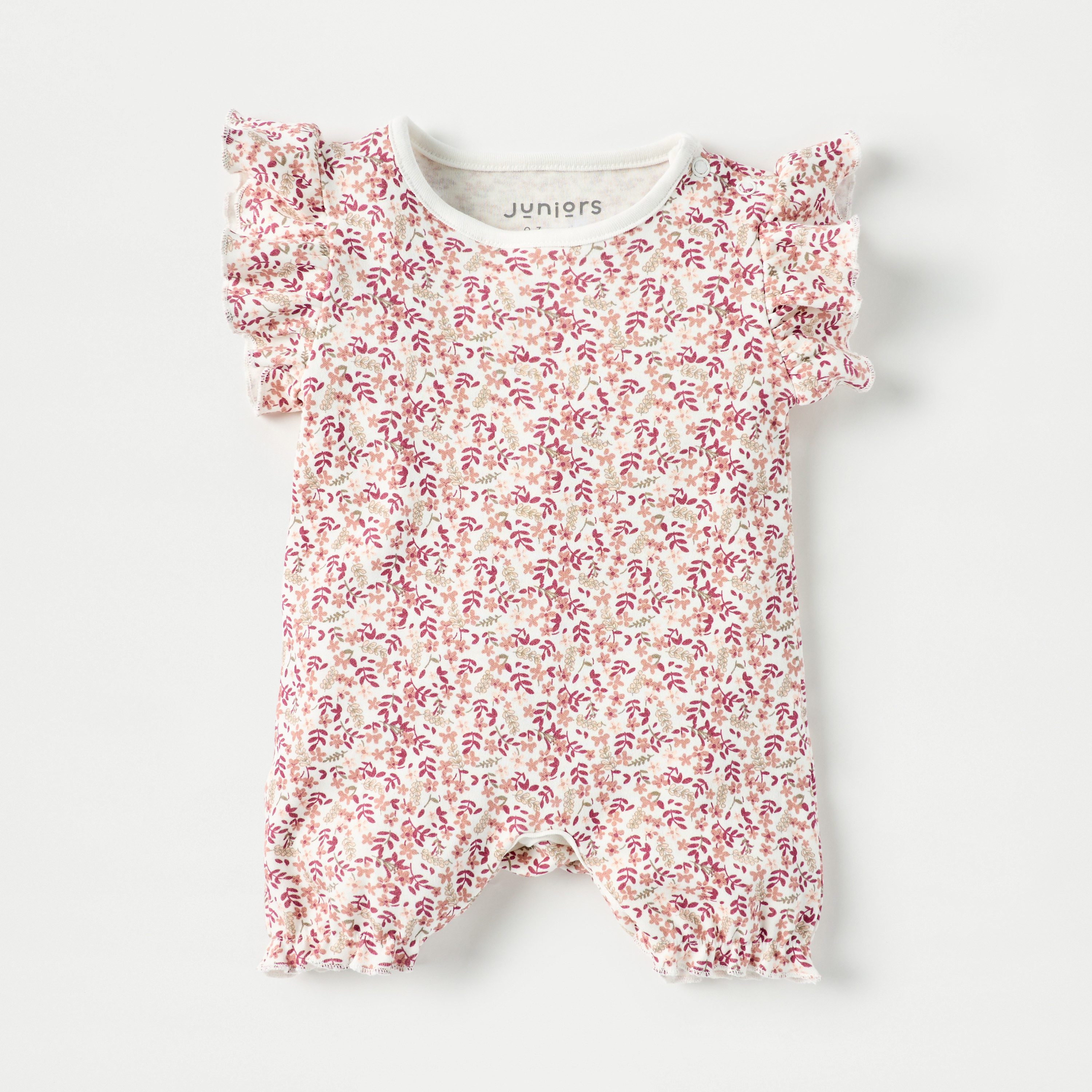 Juniors Printed Rompers with Button Closure - Set of 3-baby-girls-clothing-rompers-image-3