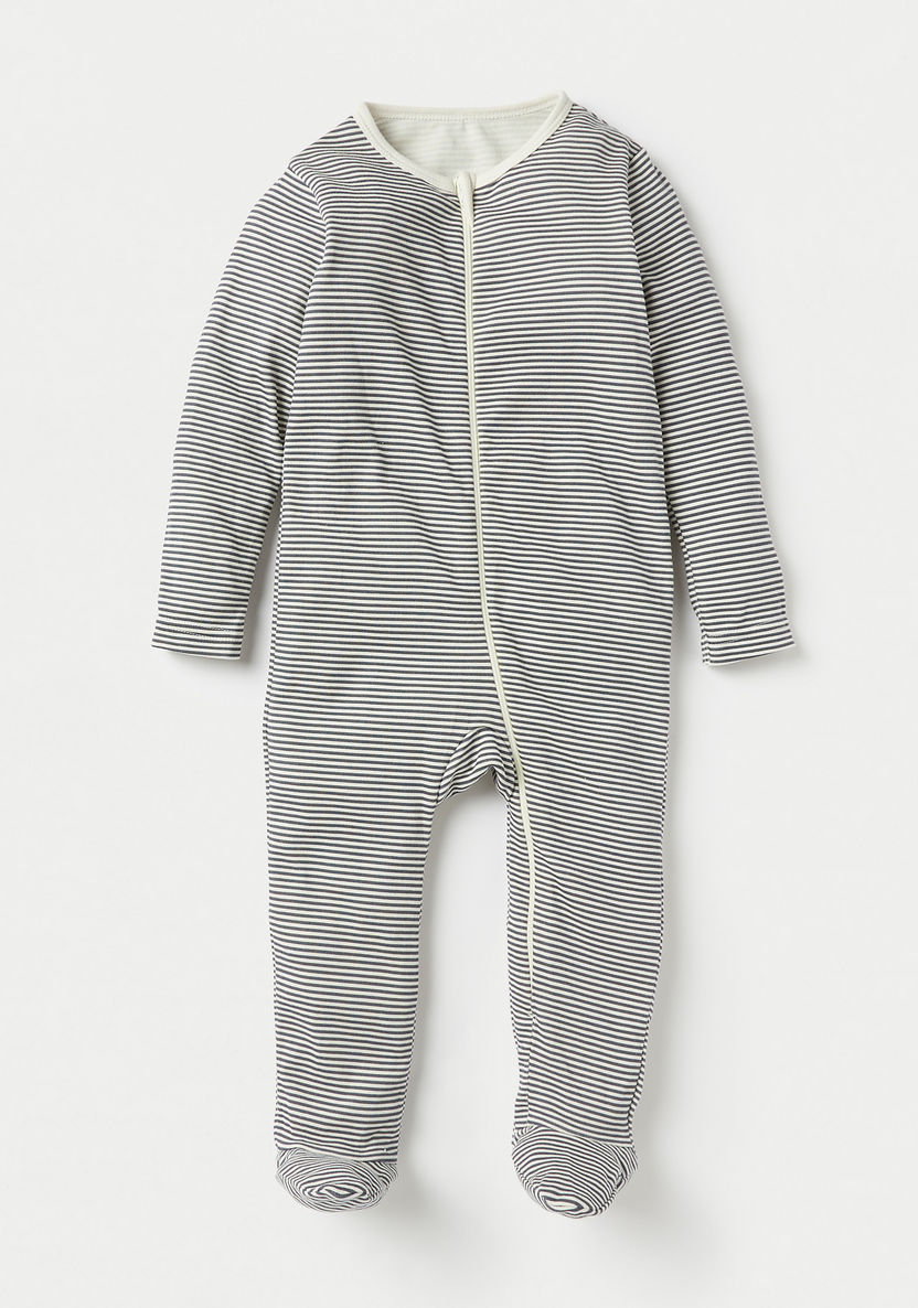 Juniors Printed Closed Feet Sleepsuit with Long Sleeves - Set of 3-Sleepsuits-image-1