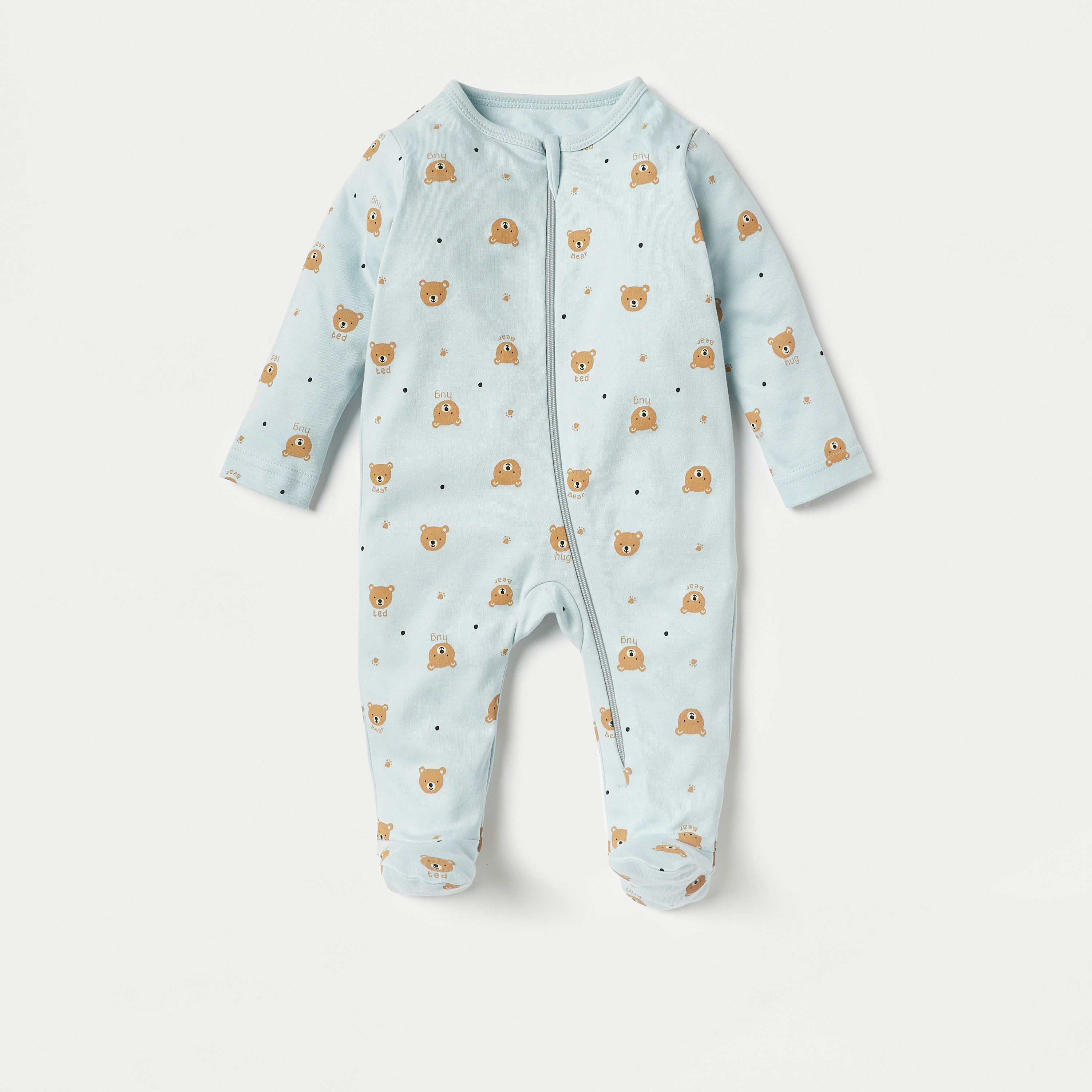 بدلة نوم بأكمام طويلة وأزرار إغلاق وطبعات من جونيورز - طقم من 5 قطع-baby-boys-clothing-nightwear-sleepsuits-image-2