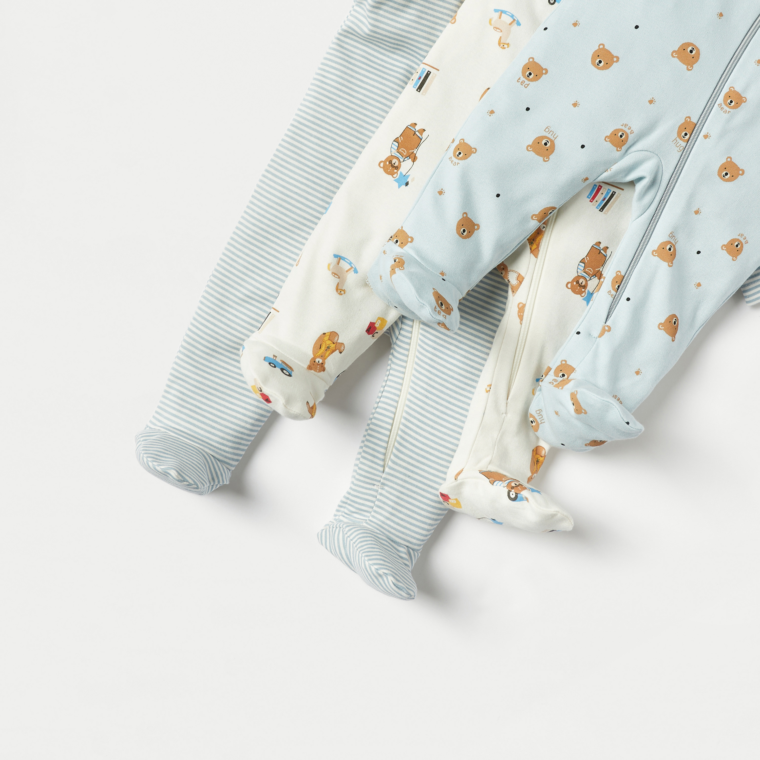 بدلة نوم بأكمام طويلة وأزرار إغلاق وطبعات من جونيورز - طقم من 5 قطع-baby-boys-clothing-nightwear-sleepsuits-image-4