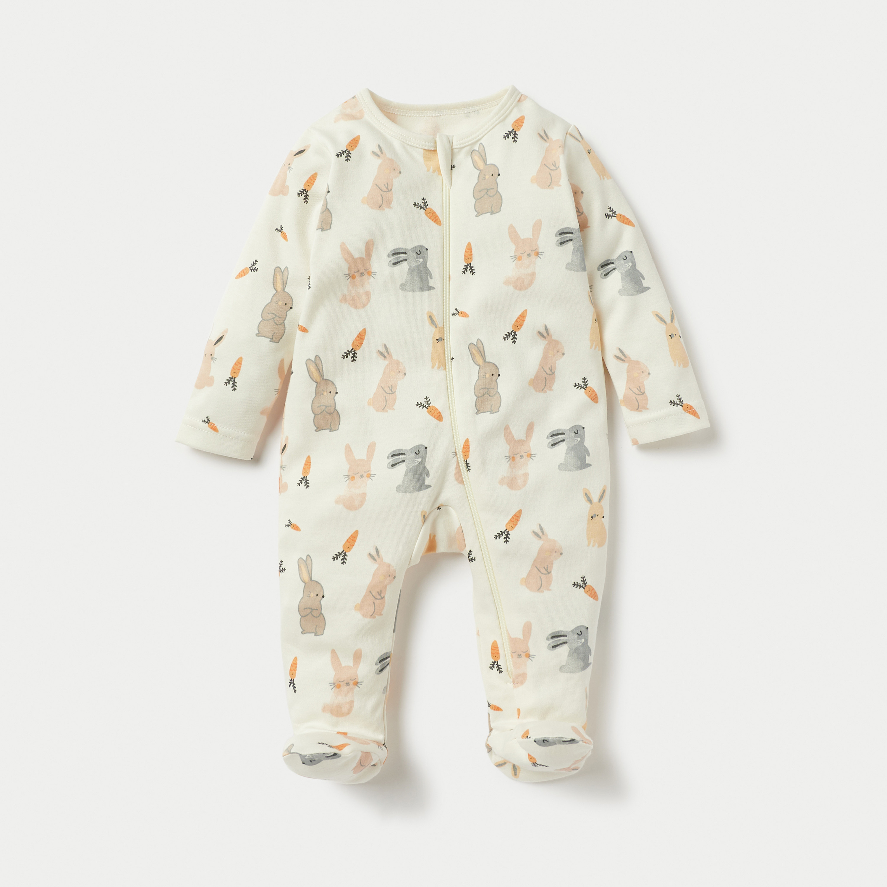 بدلات نوم مُغلقة القدمين بأكمام طويلة وطبعات من جونيورز - طقم من 5 قطع-baby-girls-clothing-nightwear-sleepsuits-image-4