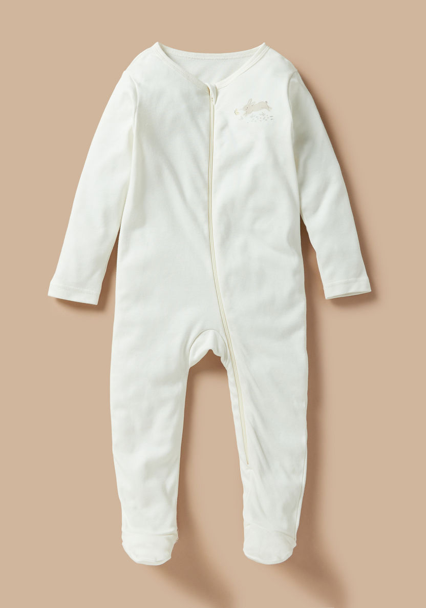 Juniors Animal Print Sleepsuit with Closed Feet and Zip Closure - Set of 3-Sleepsuits-image-1