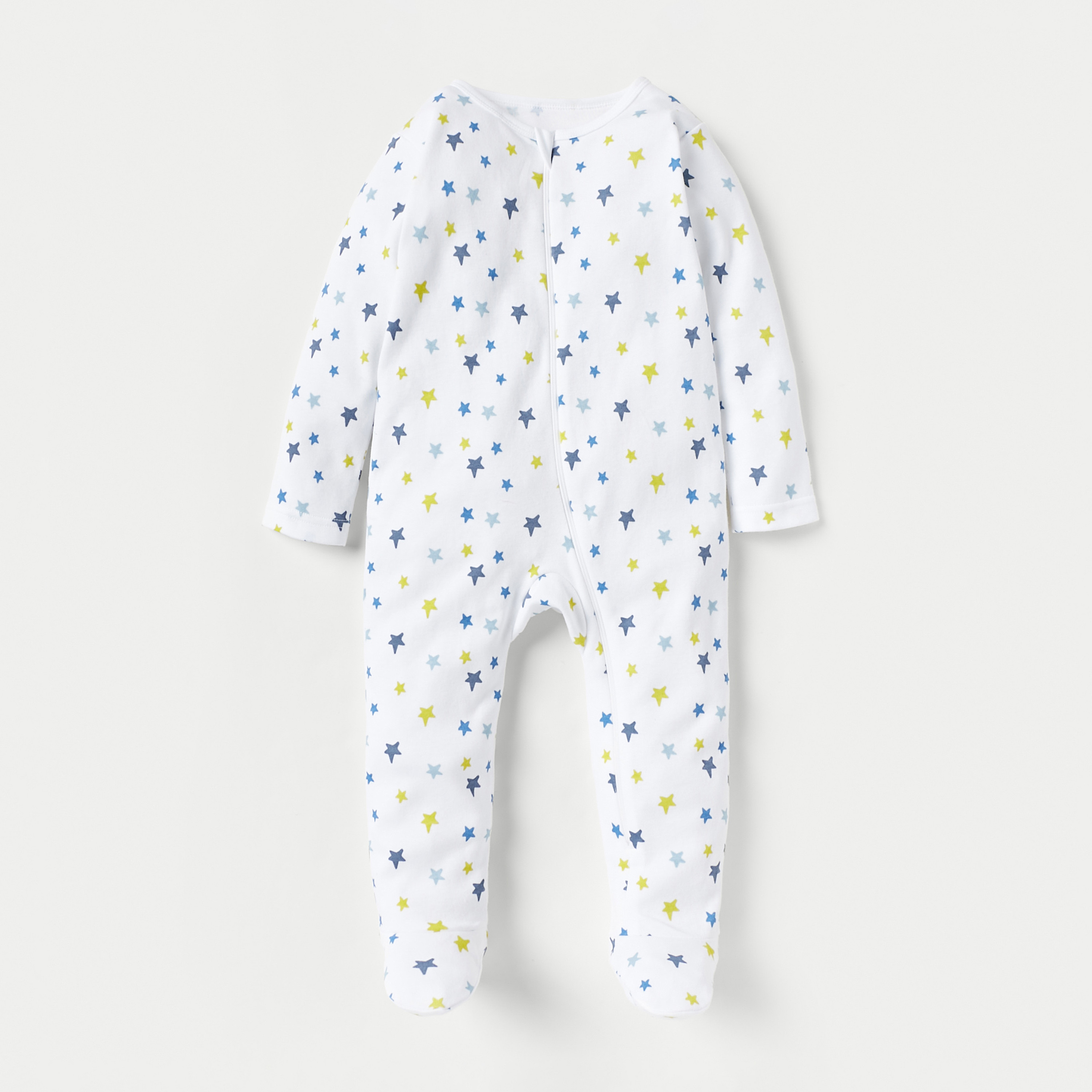 Juniors Galaxy Print Sleepsuit with Zip Closure - Set of 3-baby-boys-clothing-nightwear-sleepsuits-image-4