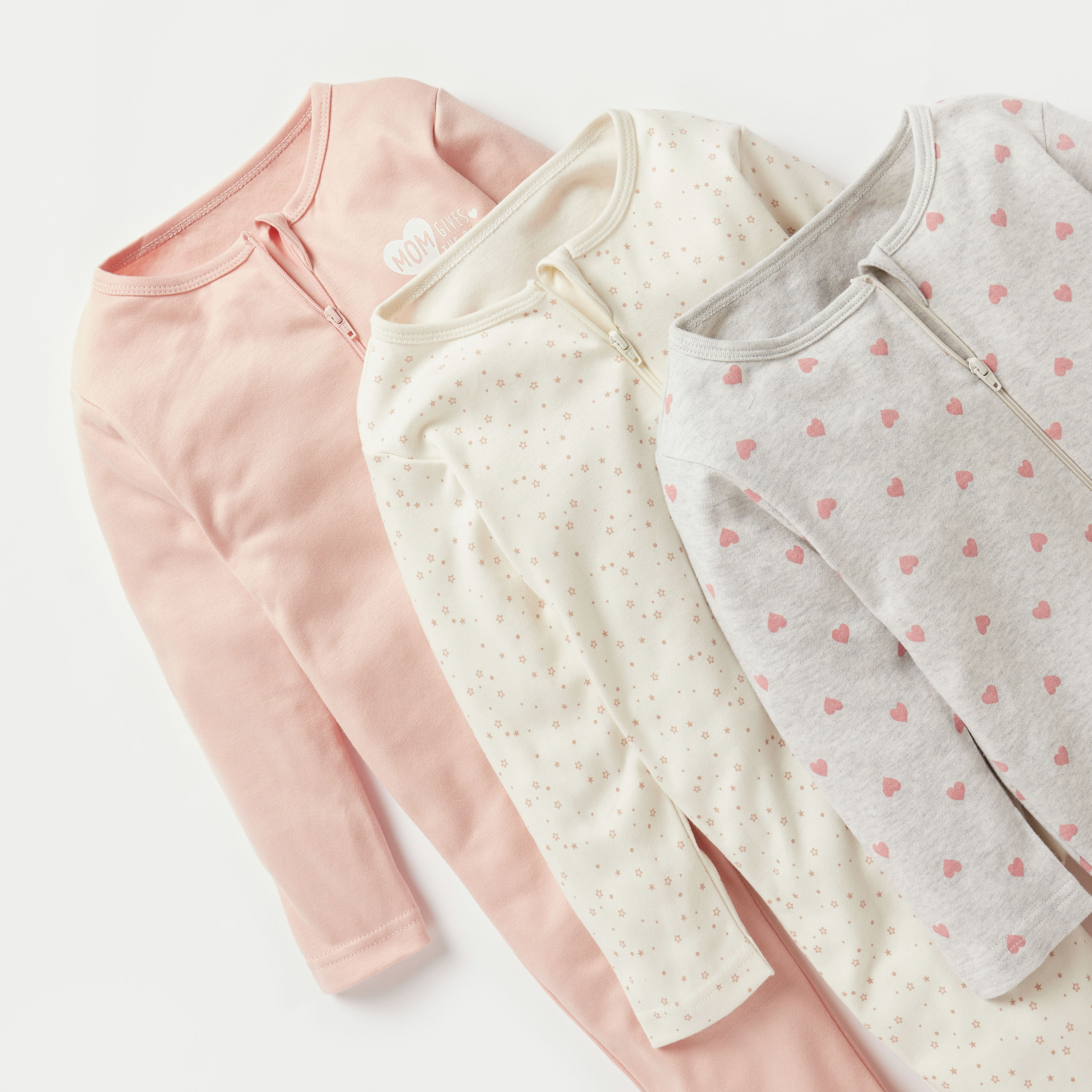 طقم بدلة نوم مغلقة القدمين بطبعات 3 قطع من جونيورز-baby-girls-clothing-nightwear-sleepsuits-image-5