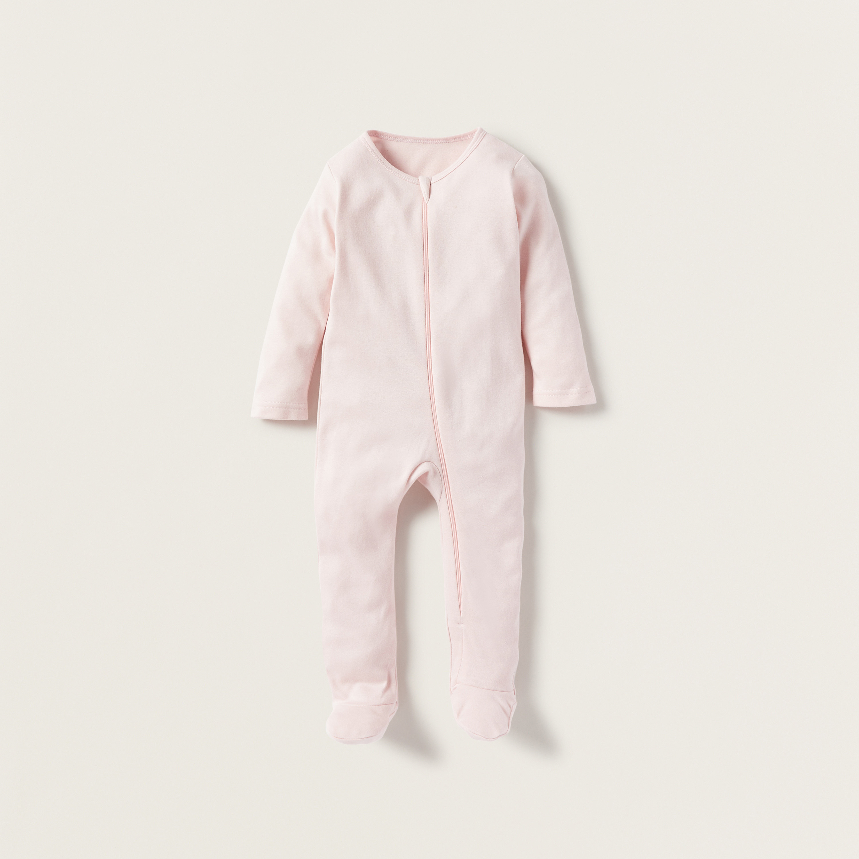 Juniors Solid Sleepsuit with Long Sleeves - Set of 3-baby-boys-clothing-nightwear-sleepsuits-image-2