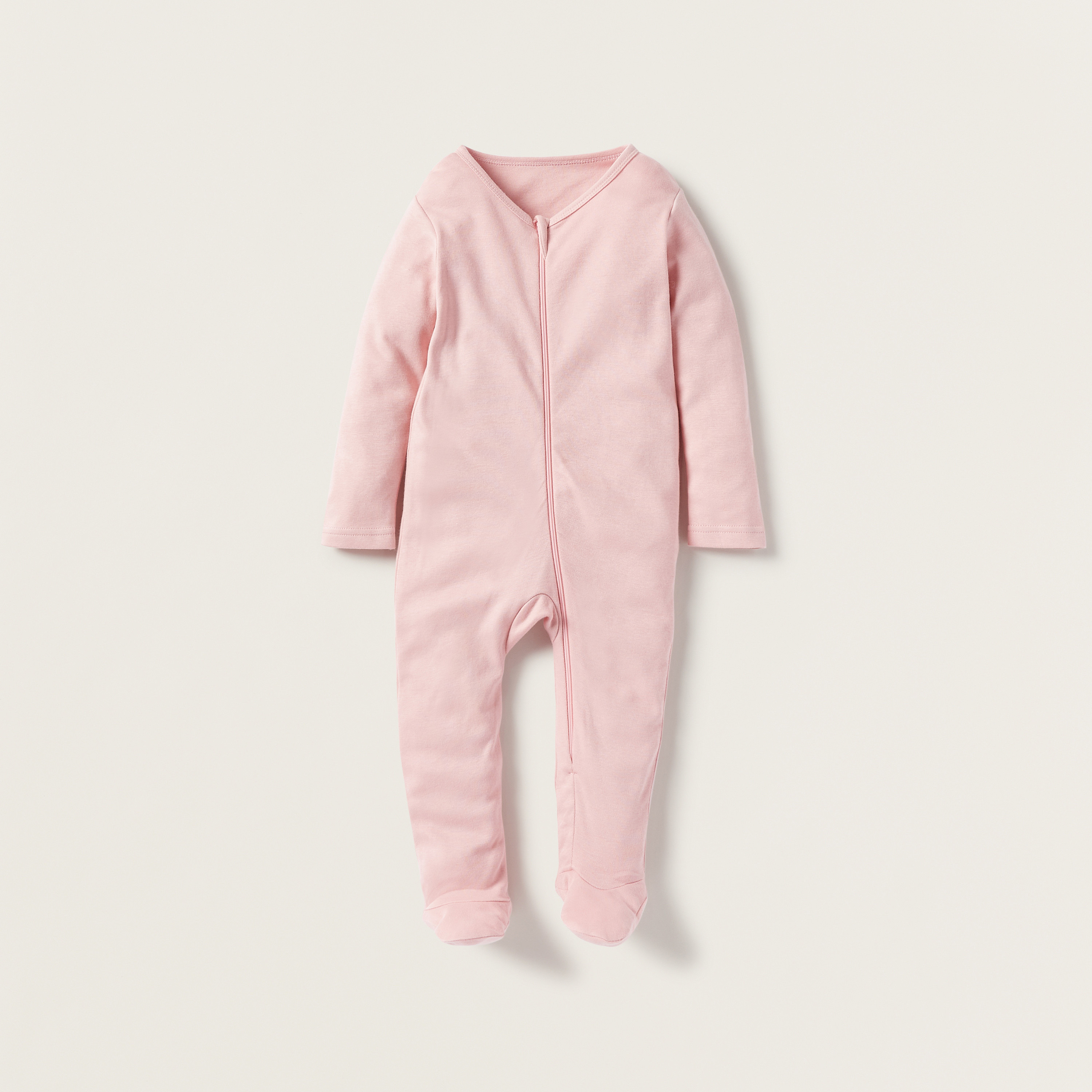 Juniors Solid Sleepsuit with Long Sleeves - Set of 3-baby-boys-clothing-nightwear-sleepsuits-image-3