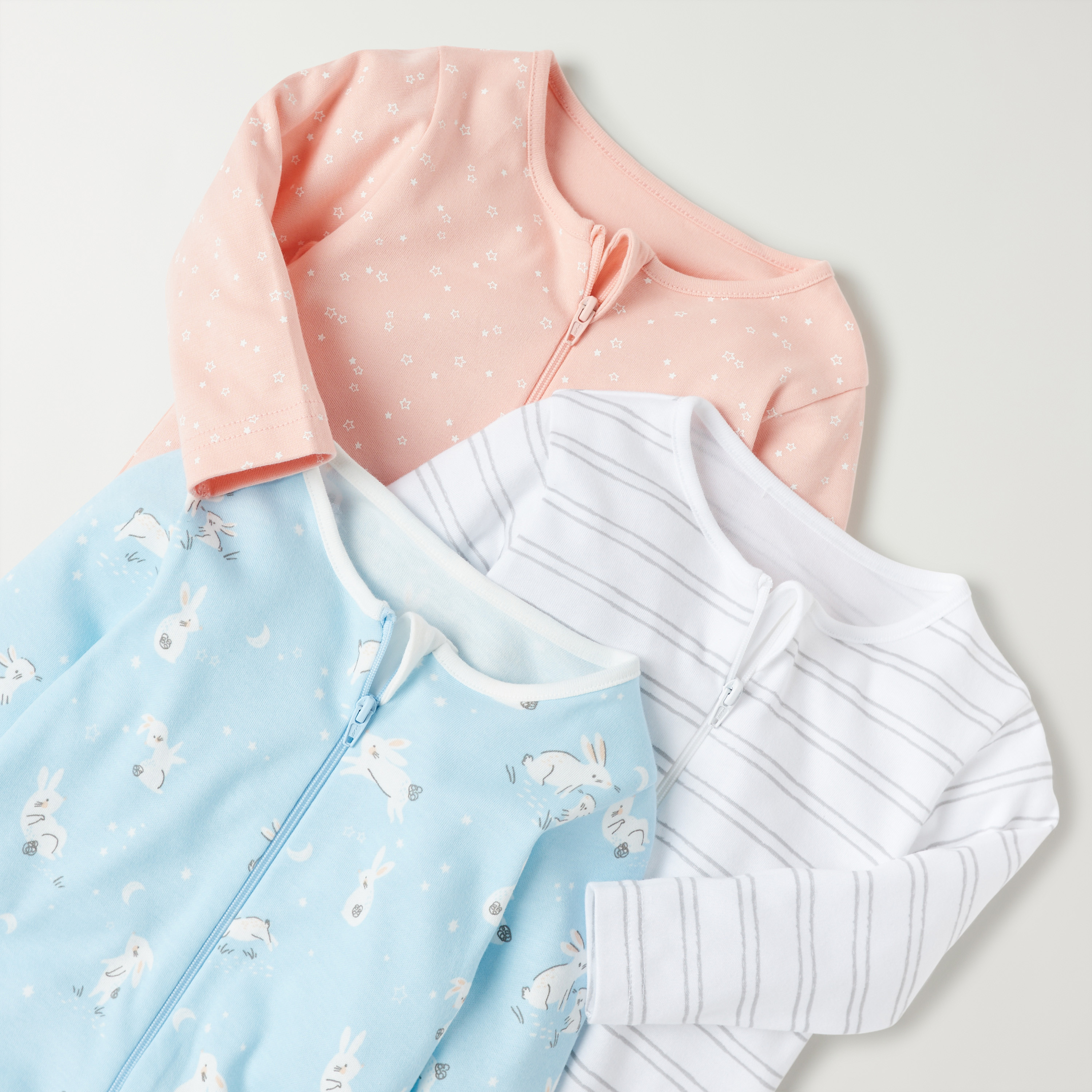 Juniors Printed Sleepsuit with Long Sleeves and Snap Button Closure - Set of 3-baby-boys-clothing-multipacks-image-5