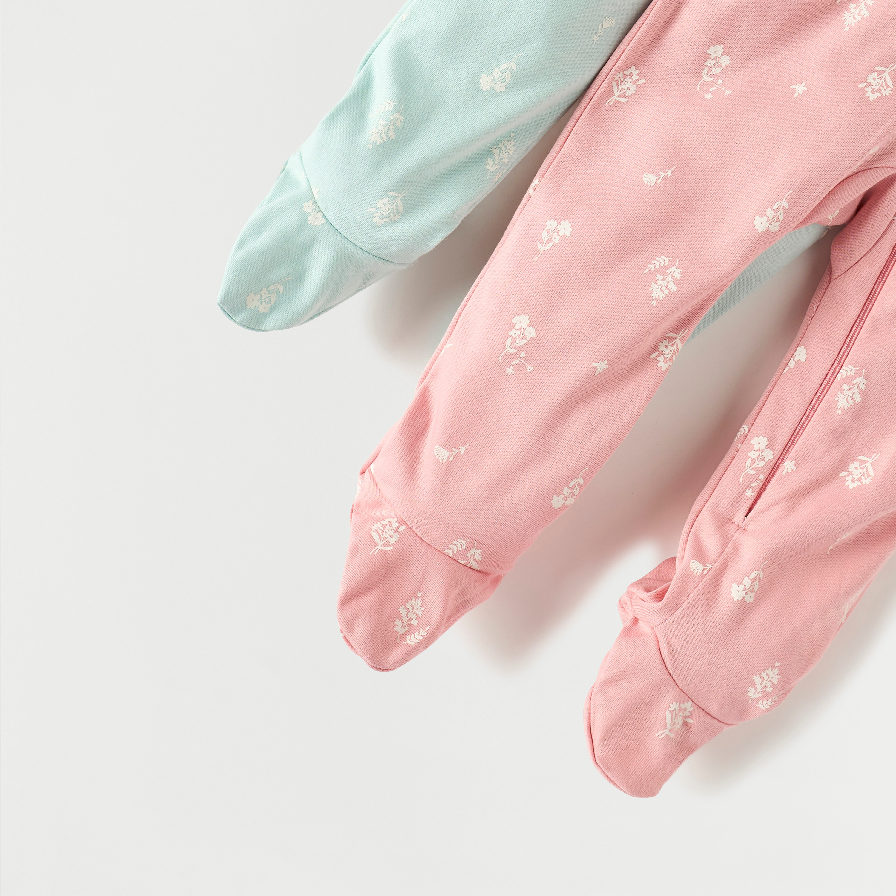 Juniors All-Over Floral Print Sleepsuit with Zip Closure - Set of 3-baby-girls-clothing-nightwear-sleepsuits-image-6