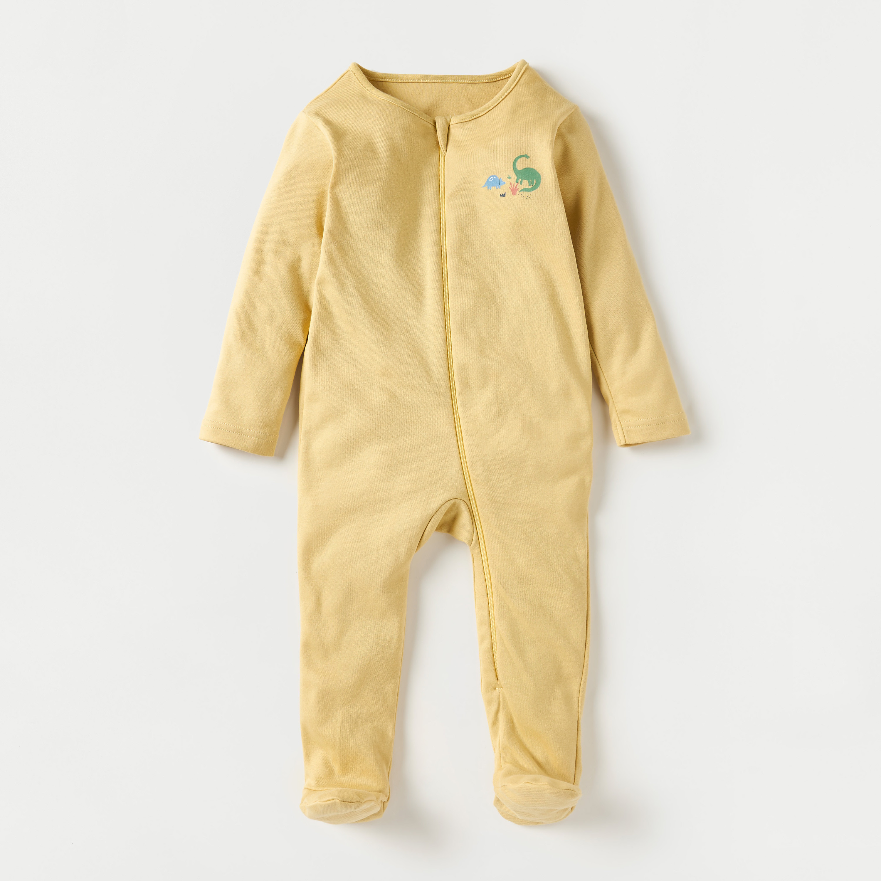 Juniors Dinosaur Print Sleepsuit with Zip Closure - Set of 3-baby-boys-clothing-nightwear-sleepsuits-image-4