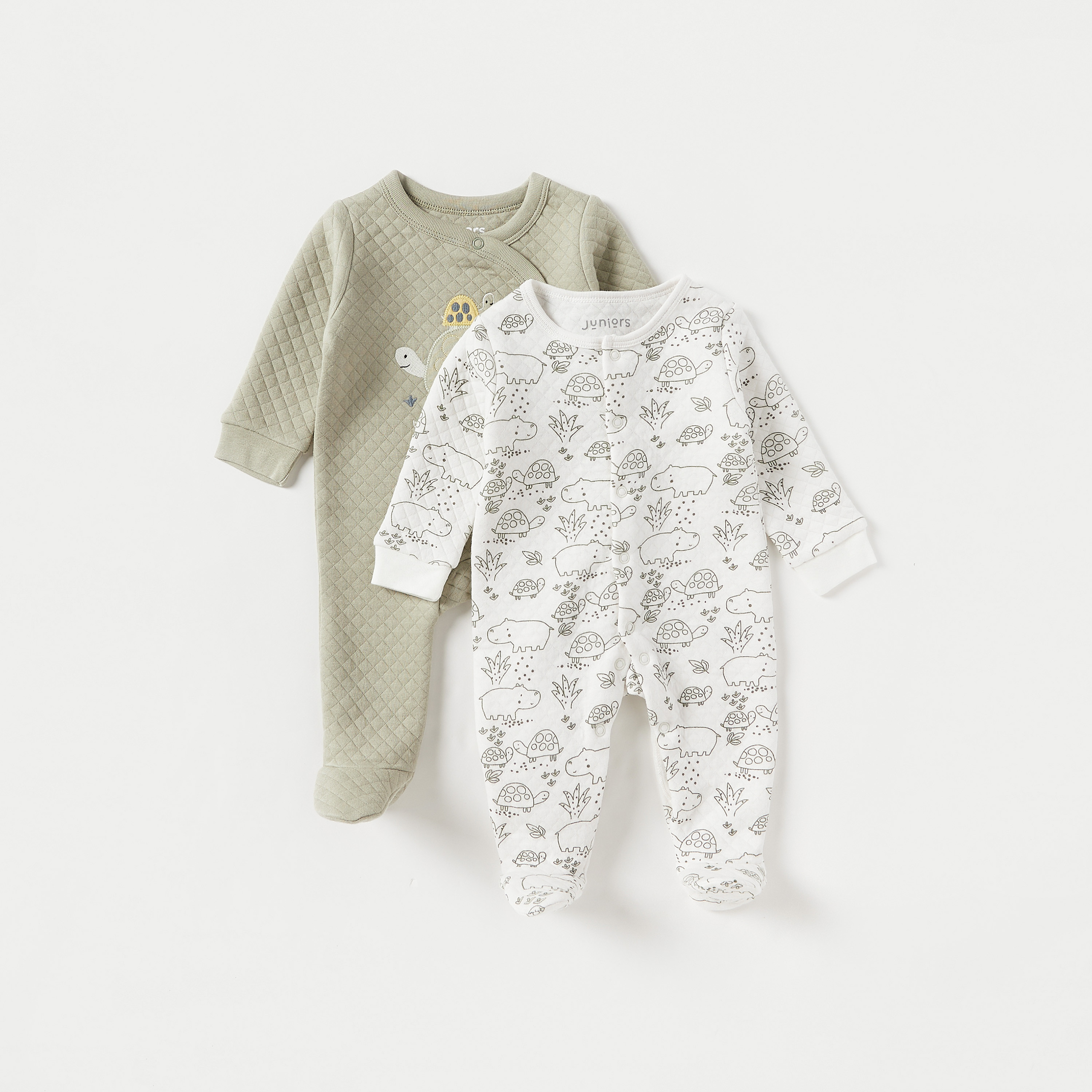 بدلة نوم مبطنة بأكمام طويلة من جونيورز - طقم من قطعتين-baby-boys-clothing-nightwear-sleepsuits-image-1