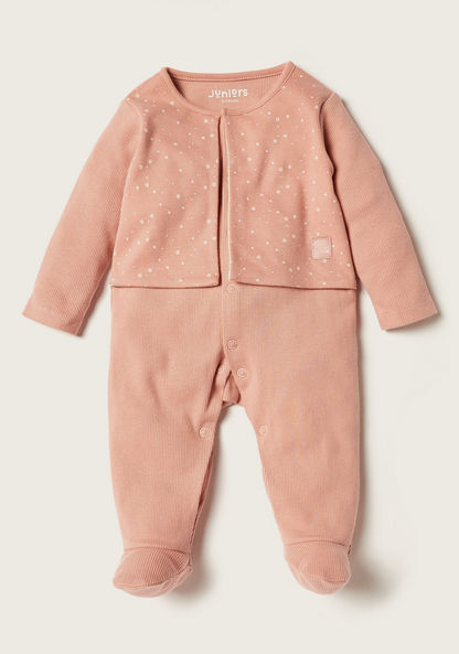 Juniors Printed Closed Feet Sleepsuit with Soft Toy-Sleepsuits-image-1