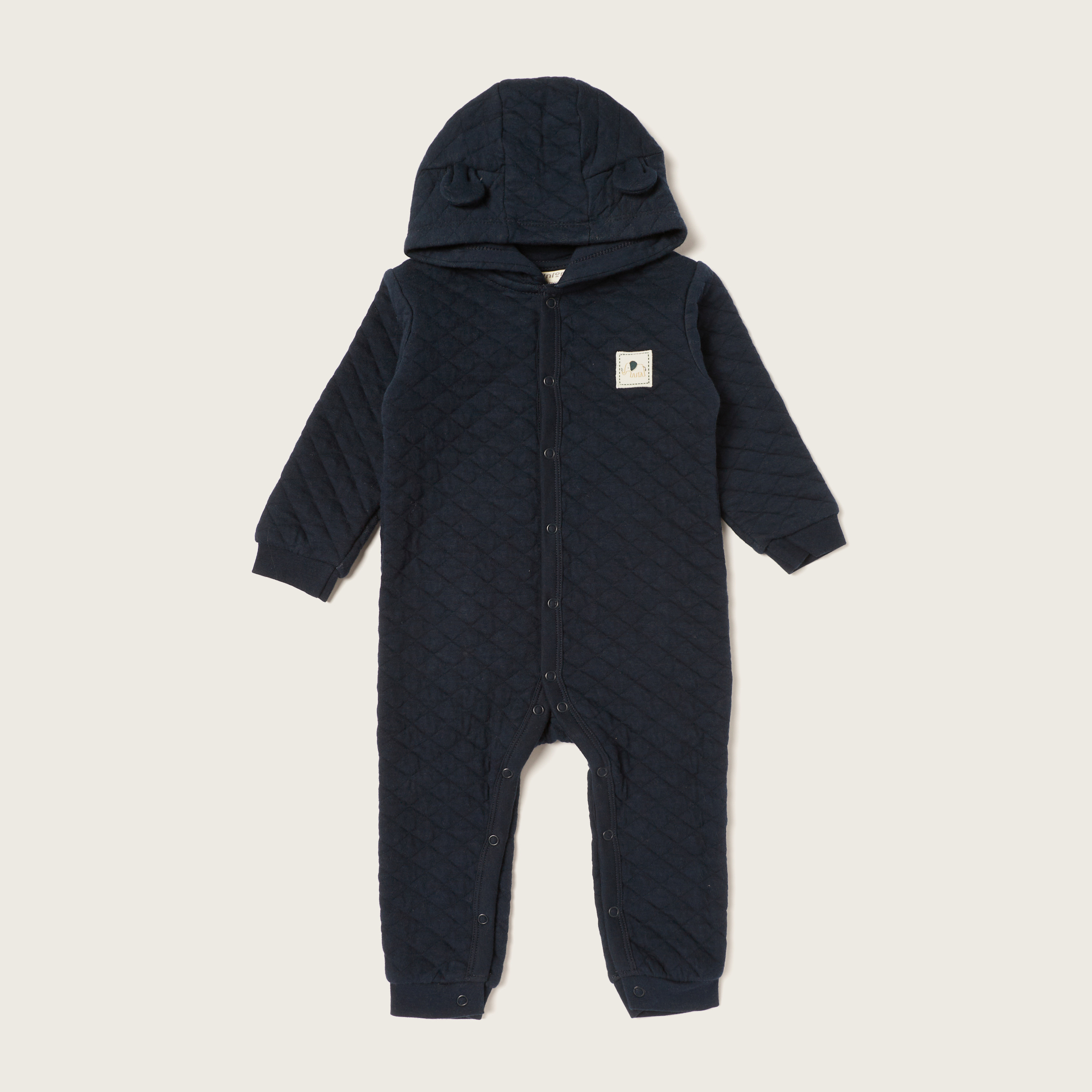 Juniors Quilted Sleepsuit with Hood and Long Sleeves-baby-boys-clothing-nightwear-sleepsuits-image-1