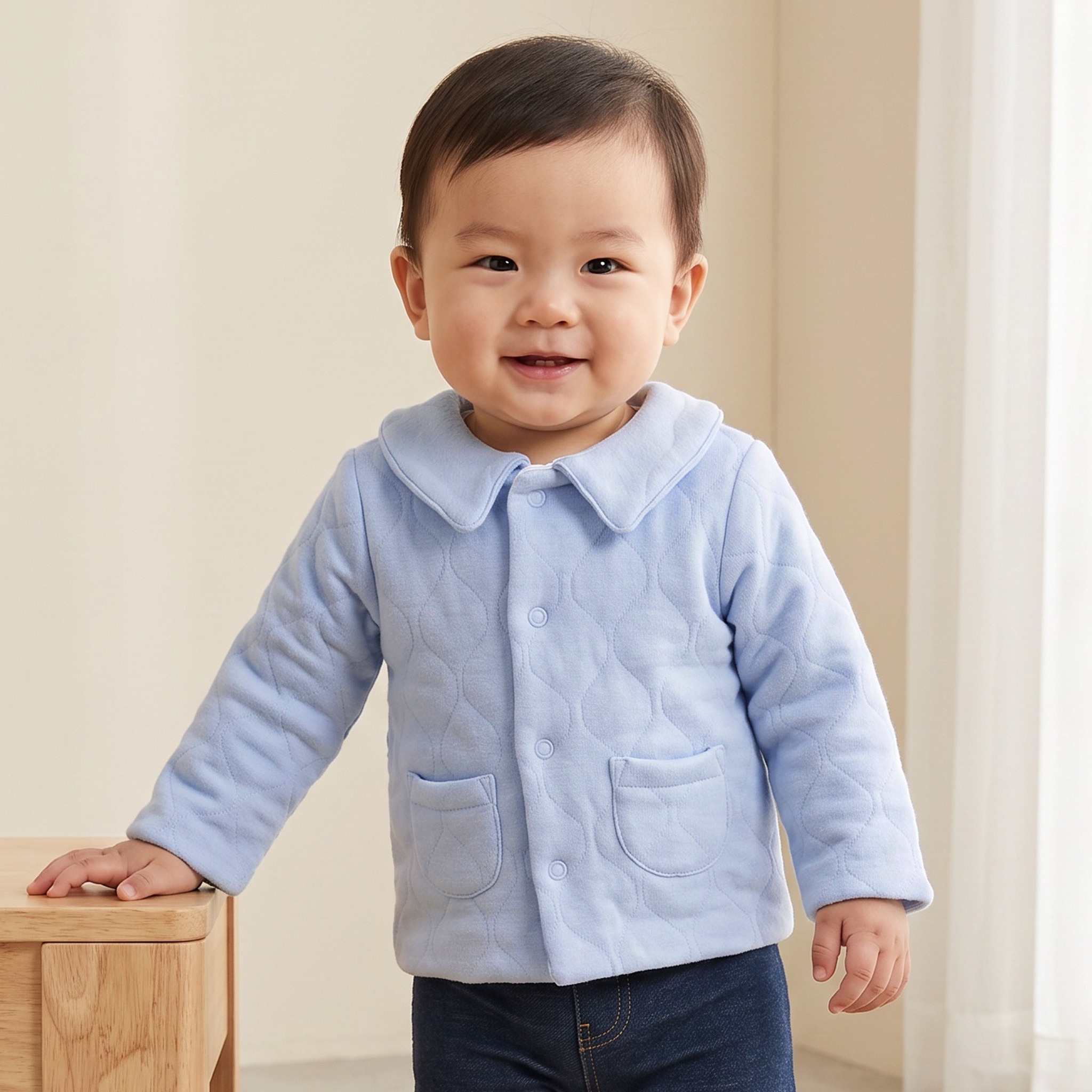 كارديجان مبطن بياقة عادية وجيب من جونيورز-baby-boys-clothing-winterwear-jacketsandblazers-image-1