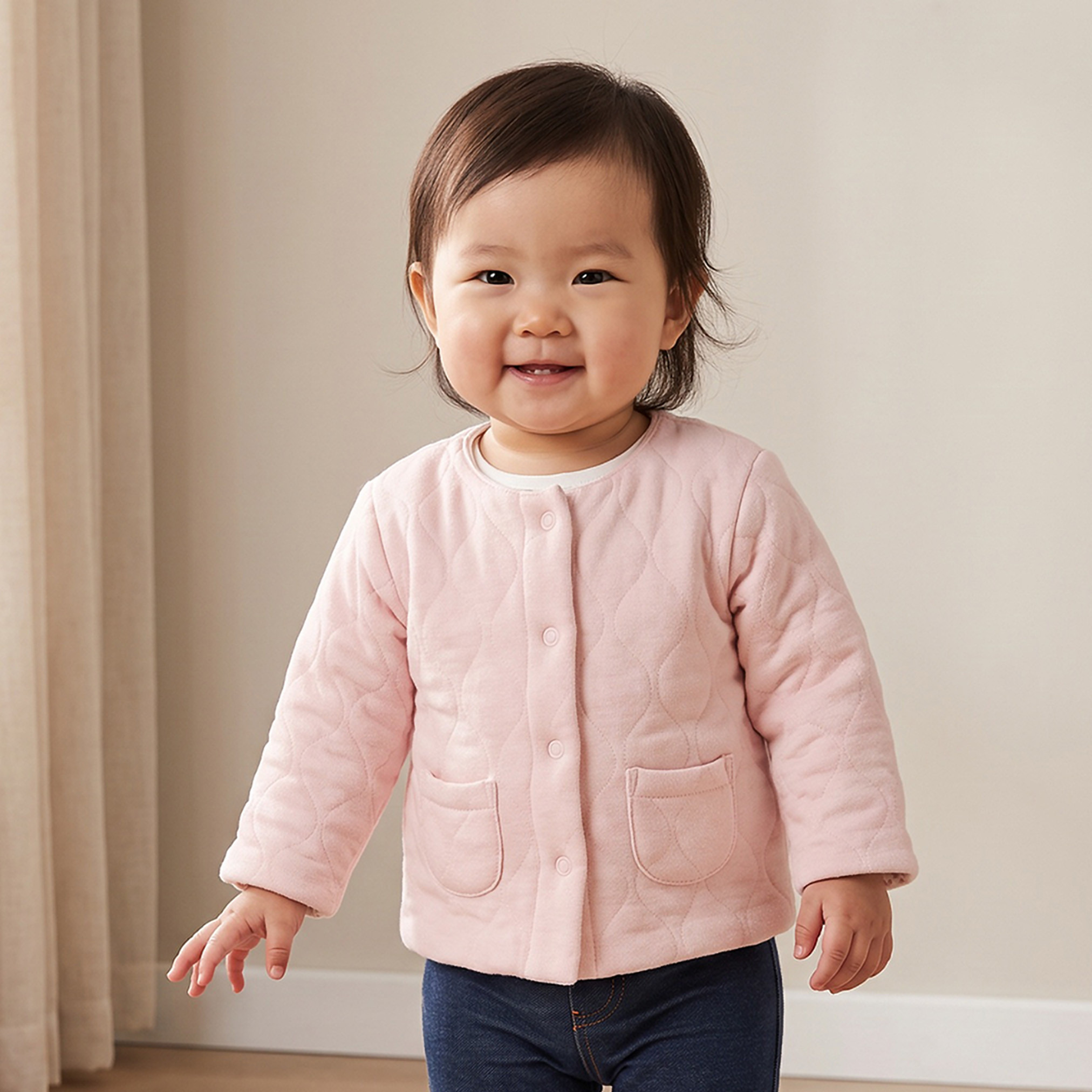 Juniors Crew Neck Cardigan with Snap Button Closure-girls-clothing-jumpersandcardigans-image-1