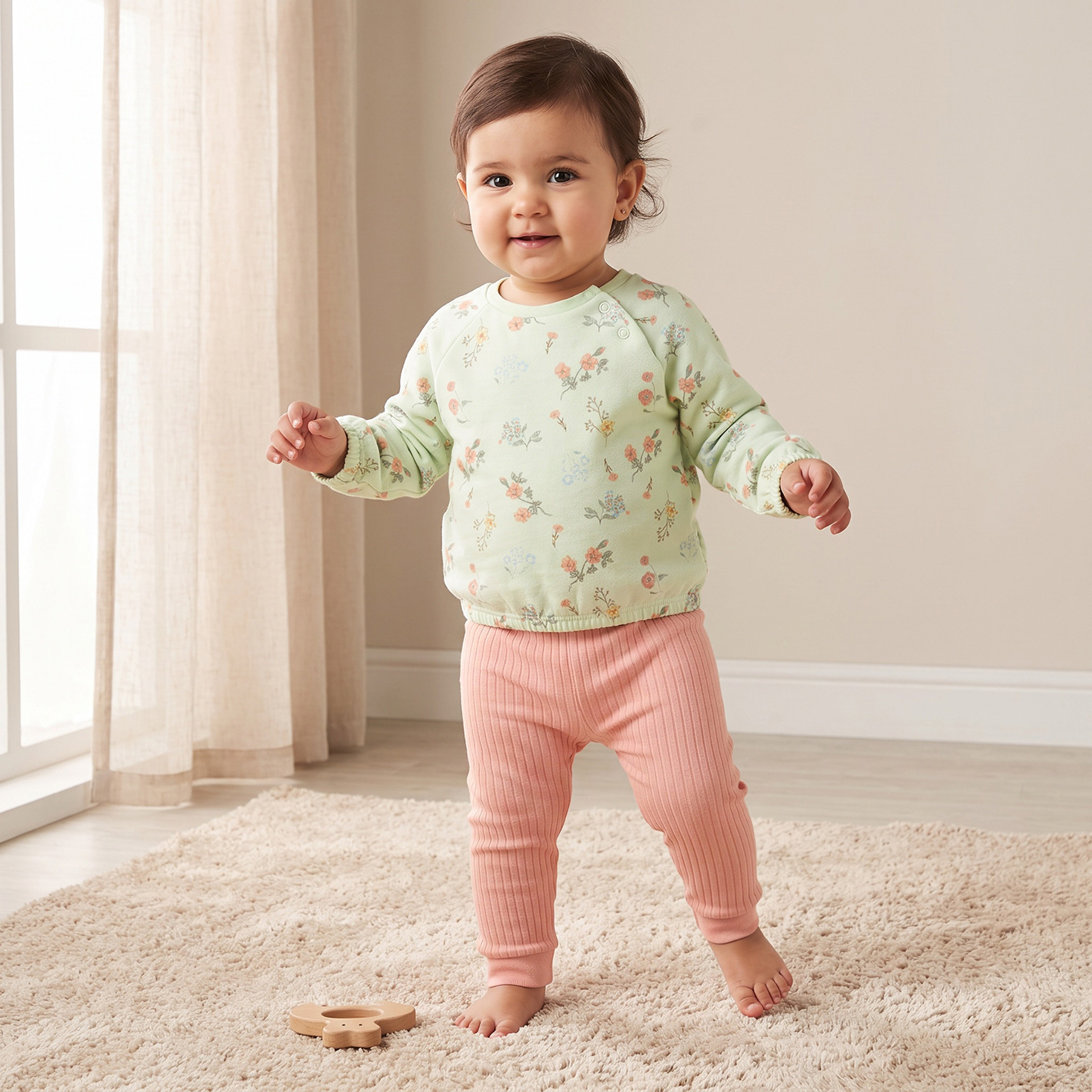 Juniors Cotton Round Neck Long Sleeves Pyjama Set with Floral Print-baby-girls-clothing-winterwear-pyjamasets-image-1