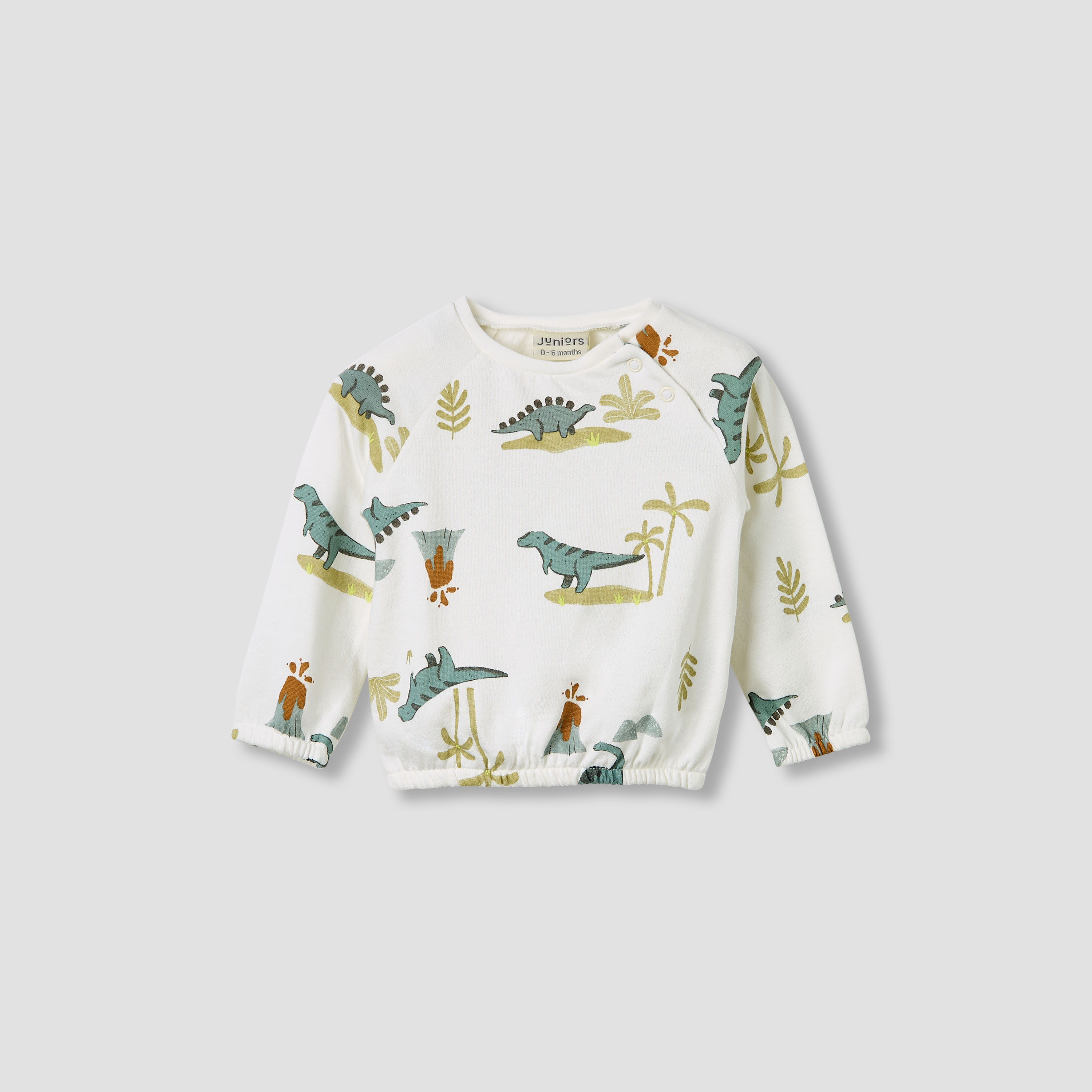 Juniors Pyjama Set with Dinosaur Print - Cotton - Long Sleeves - Crew Neck-baby-boys-clothing-winterwear-setsandcoords-image-2
