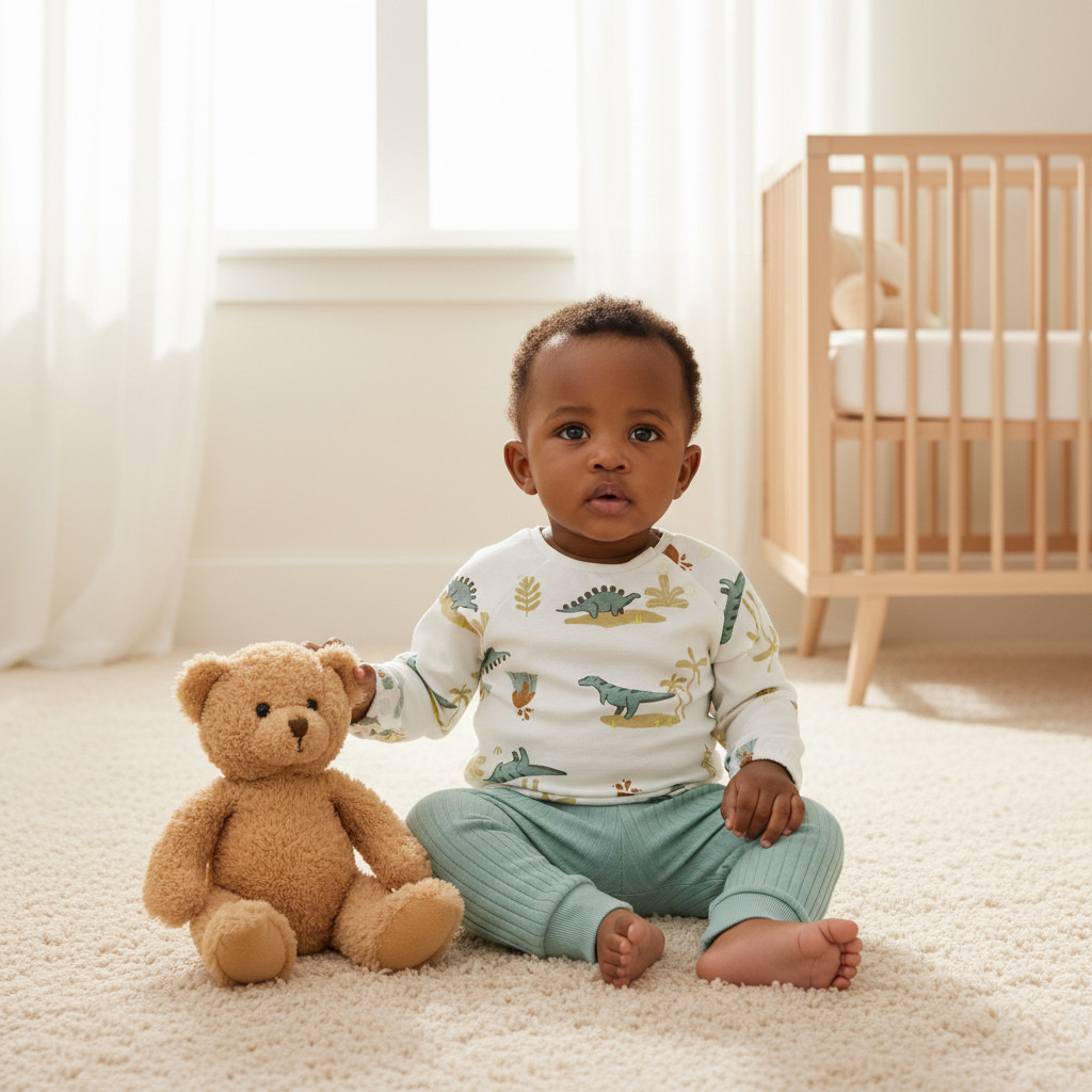 Juniors Pyjama Set with Dinosaur Print - Cotton - Long Sleeves - Crew Neck-baby-boys-clothing-winterwear-setsandcoords-image-6