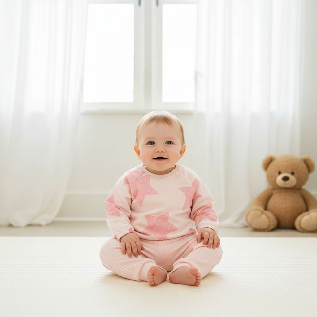 طقم بيجاما قطن بطبعات نجوم وأكمام طويلة وياقة ضيقة من جونيورز-baby-girls-clothing-nightwear-pyjamasets-image-6