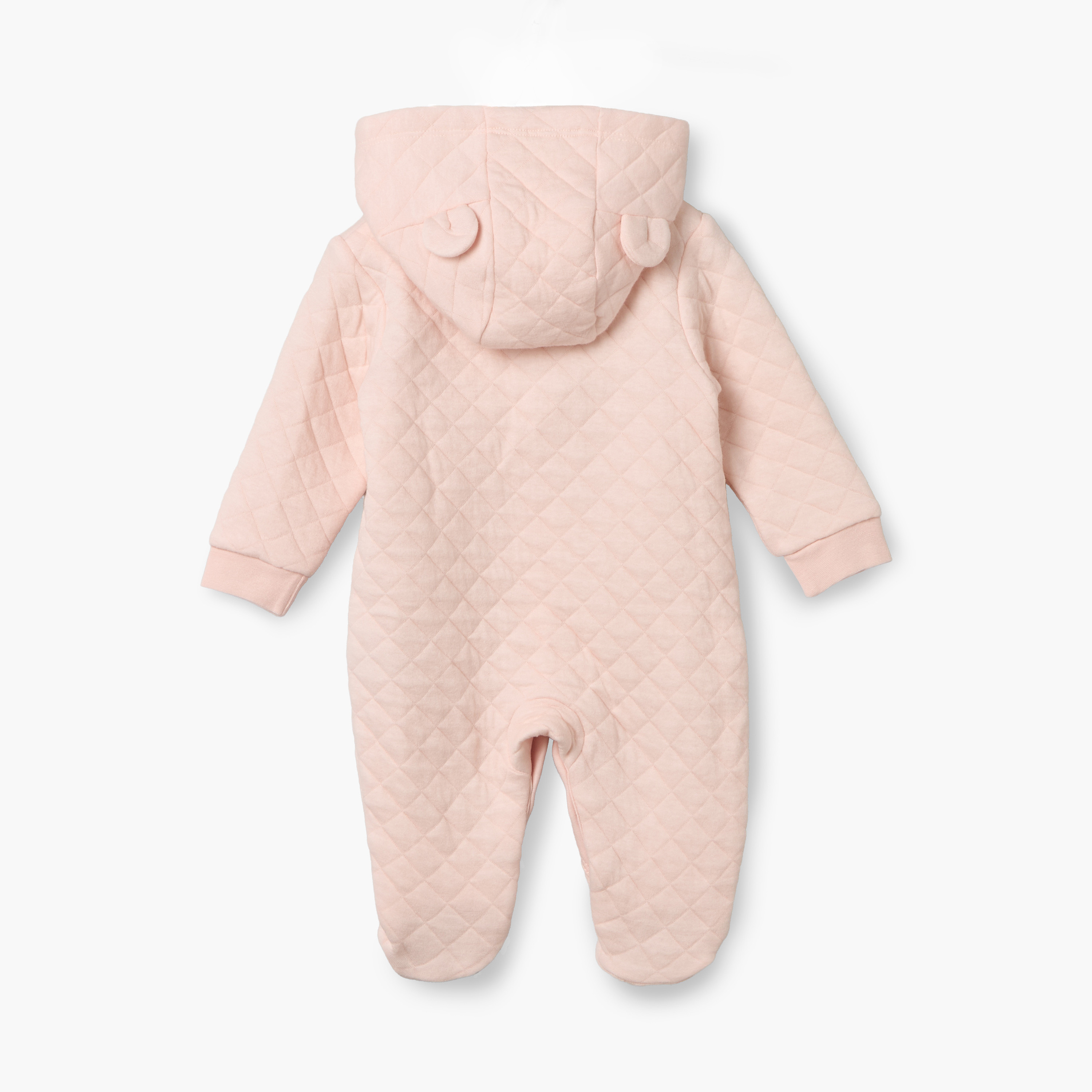 Juniors Cotton Hooded Neck Long Sleeves Sleepsuit with Snap Button Closure-baby-girls-clothing-nightwear-sleepsuits-image-3