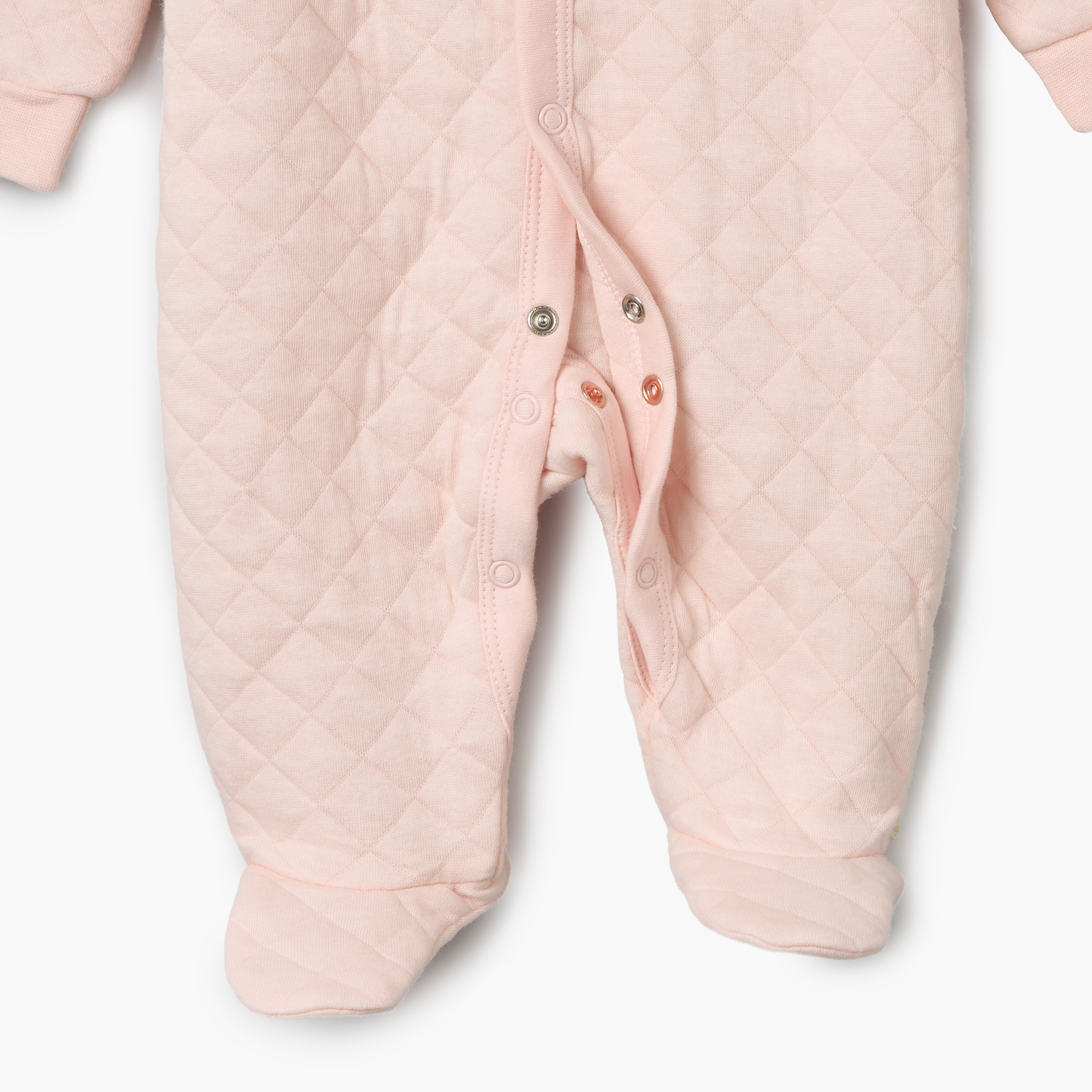 Juniors Cotton Hooded Neck Long Sleeves Sleepsuit with Snap Button Closure-baby-girls-clothing-nightwear-sleepsuits-image-5