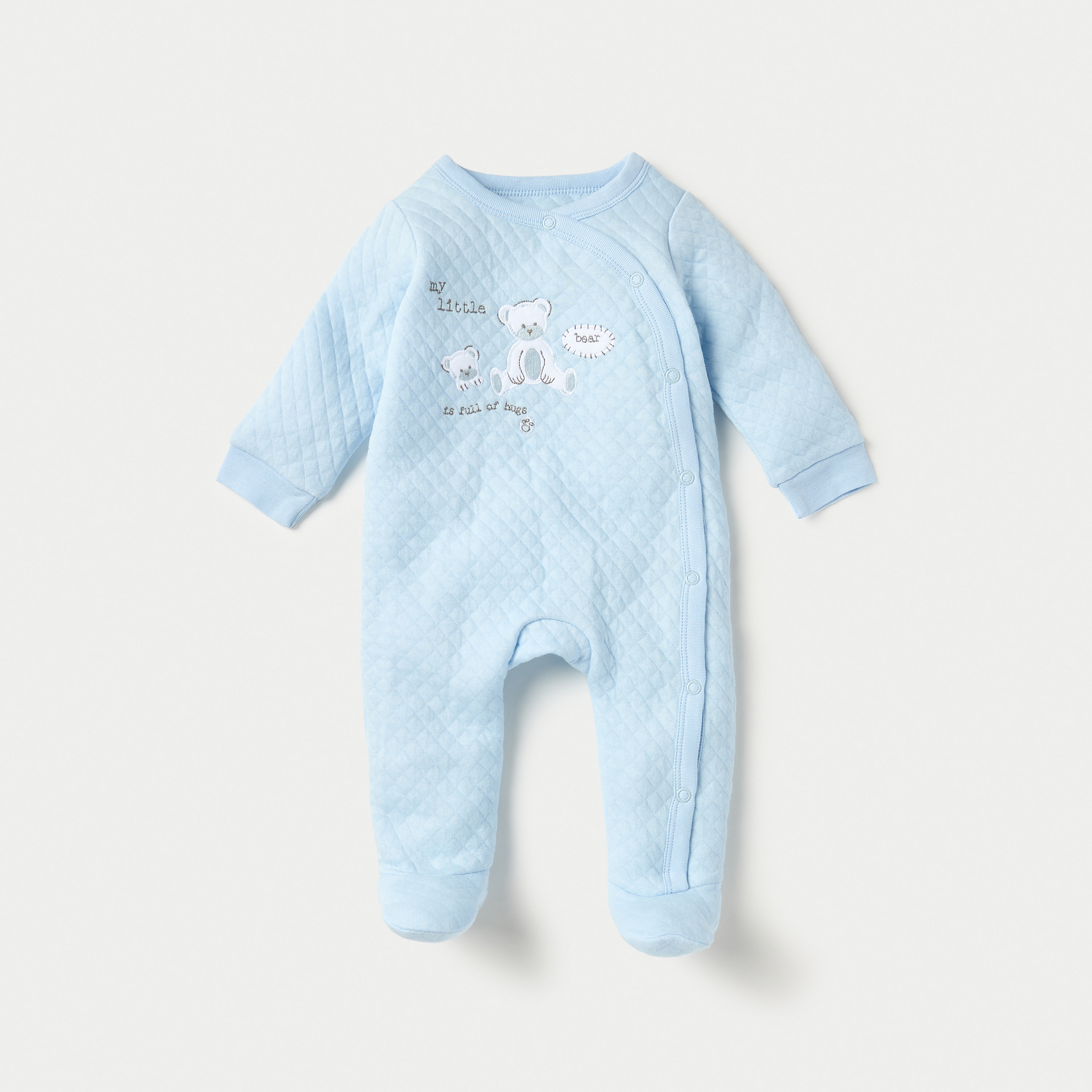 Juniors Quilted Closed Feet Sleepsuit with Long Sleeves - Set of 2-baby-boys-clothing-nightwear-sleepsuits-image-2