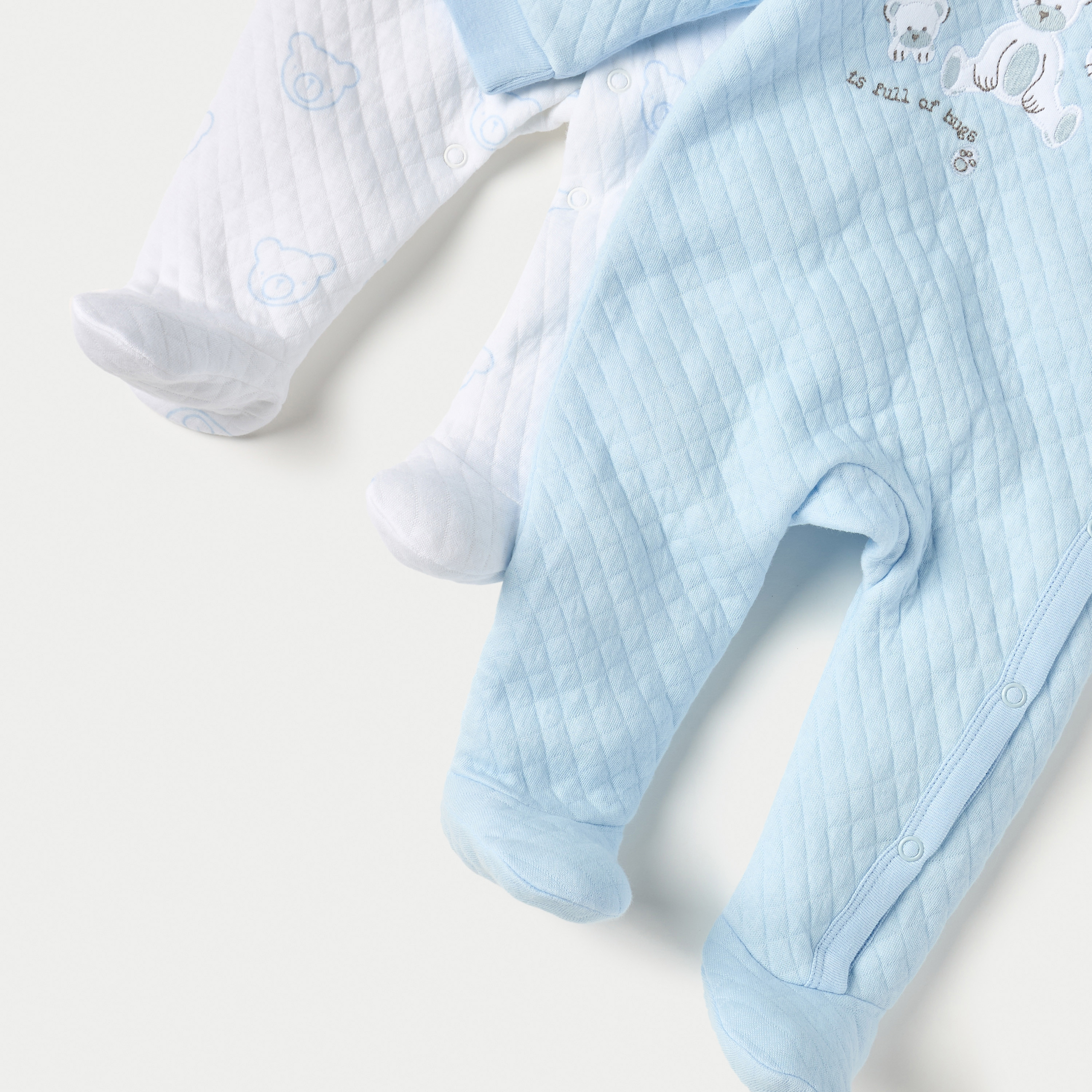 Juniors Quilted Closed Feet Sleepsuit with Long Sleeves - Set of 2-baby-boys-clothing-nightwear-sleepsuits-image-5