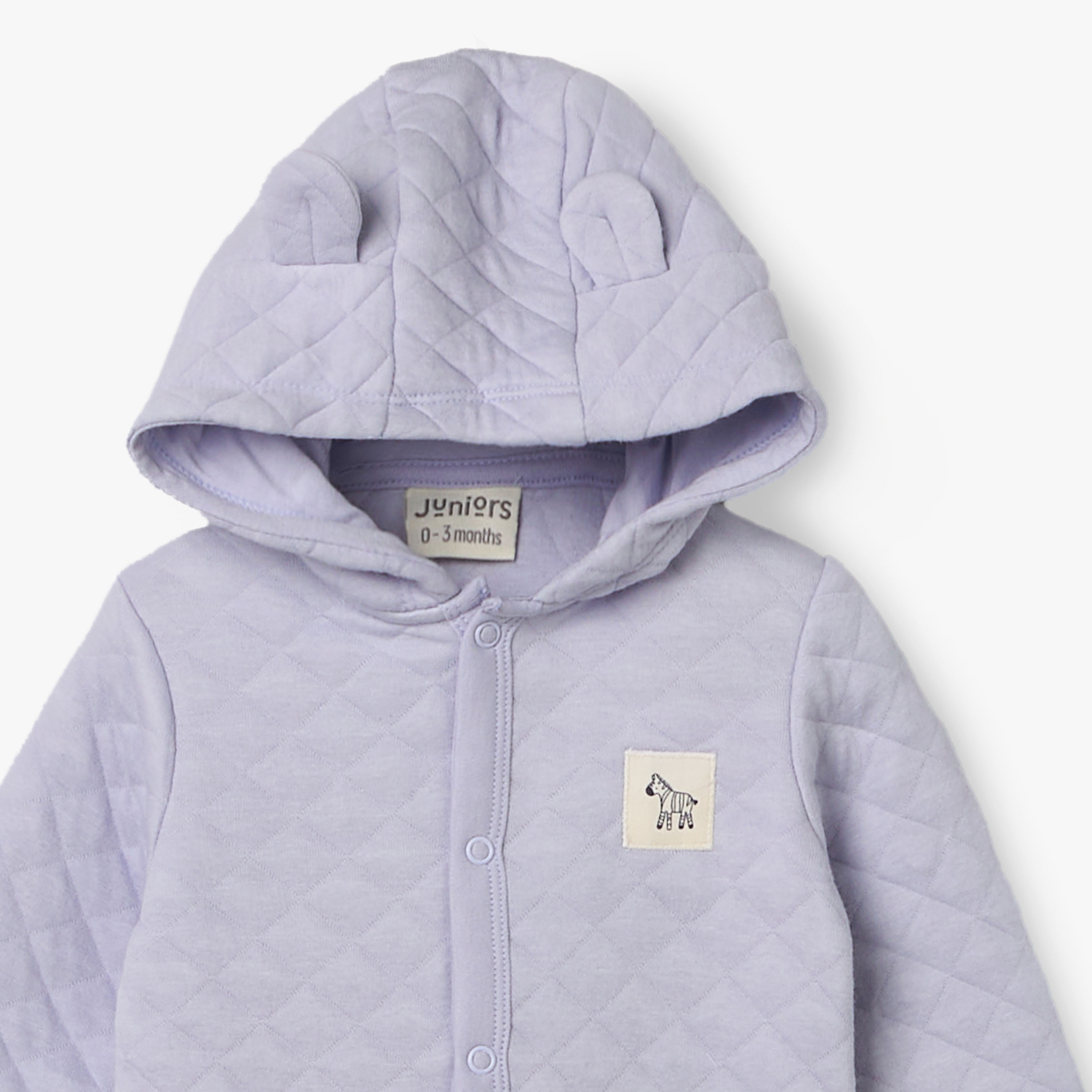 Juniors Cotton Hooded Neck Long Sleeves Sleepsuit with Snap Button Closure-baby-boys-clothing-nightwear-sleepsuits-image-4