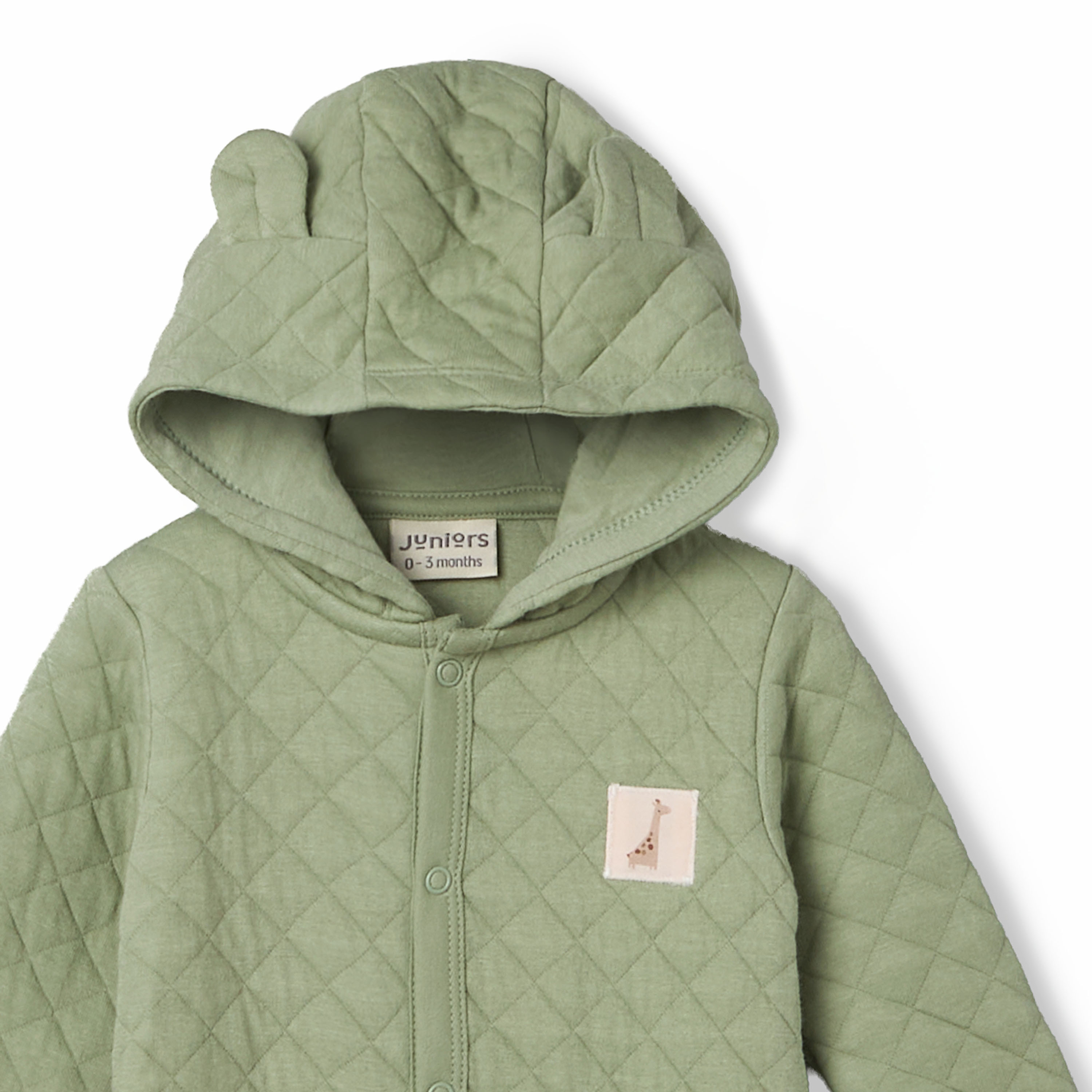 Juniors Cotton Hooded Neck Long Sleeves Sleepsuit with Snap Button Closure-baby-boys-clothing-nightwear-sleepsuits-image-4