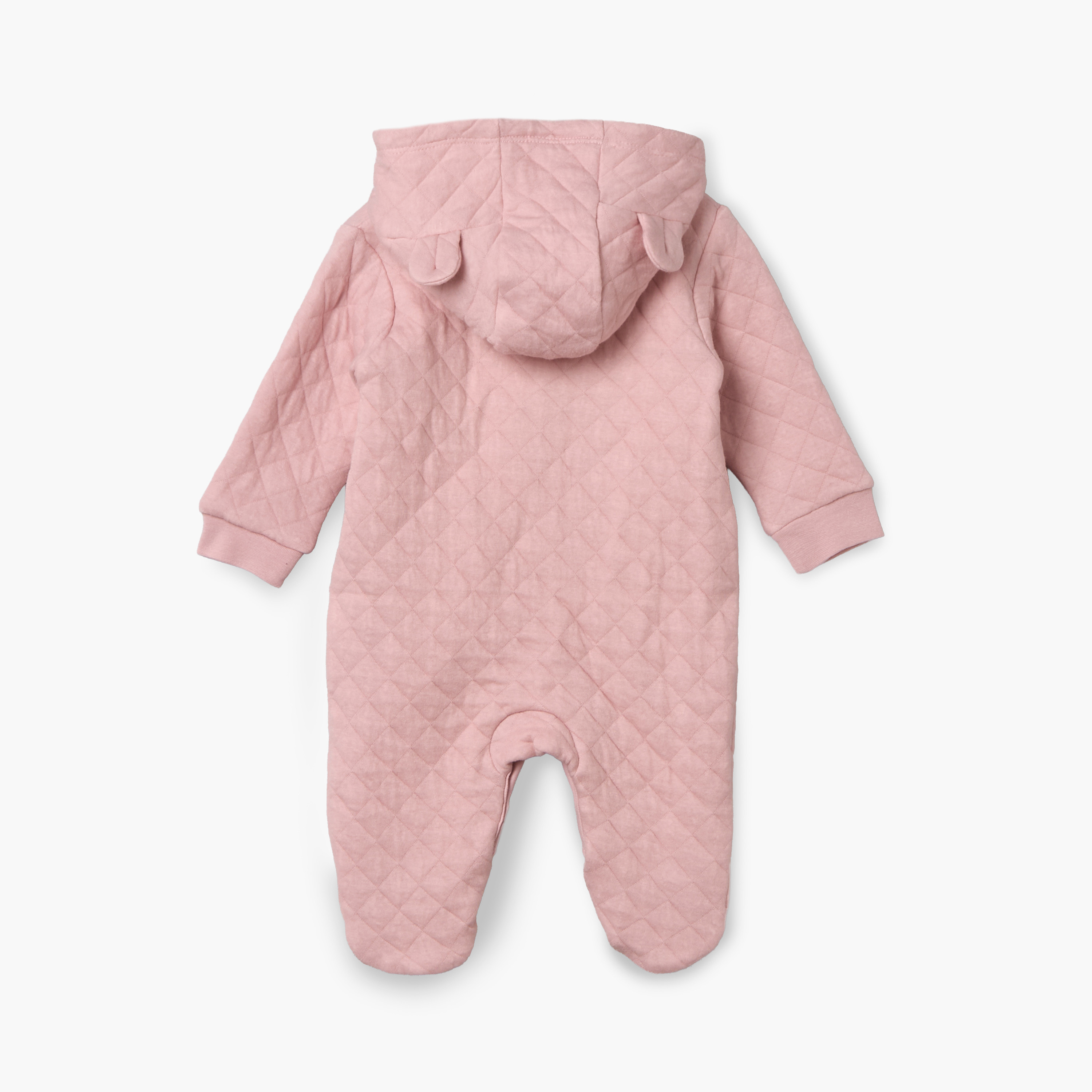 Juniors Cotton Hooded Neck Long Sleeves Sleepsuit with Snap Button Closure-baby-girls-clothing-nightwear-sleepsuits-image-3