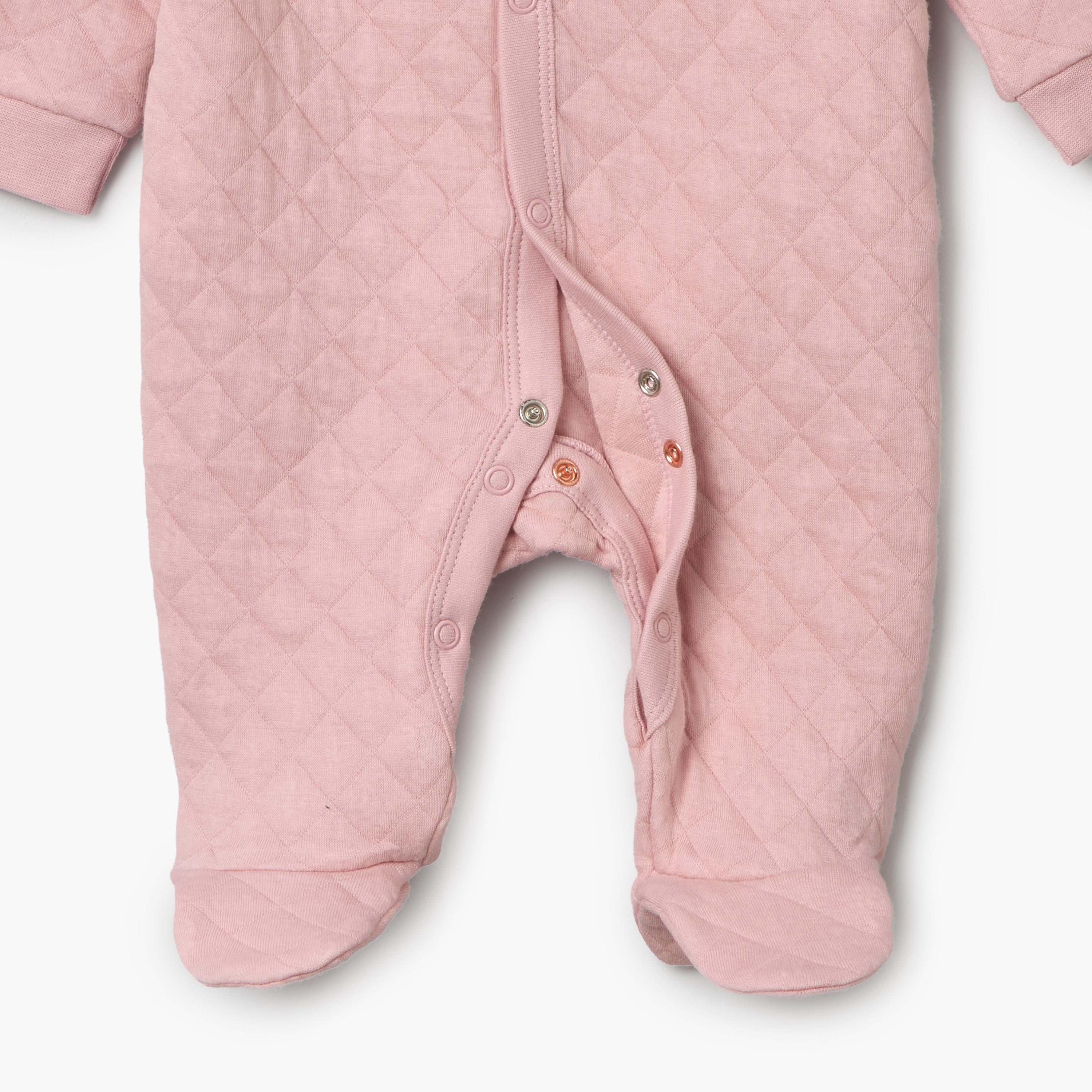 Juniors Cotton Hooded Neck Long Sleeves Sleepsuit with Snap Button Closure-baby-girls-clothing-nightwear-sleepsuits-image-5
