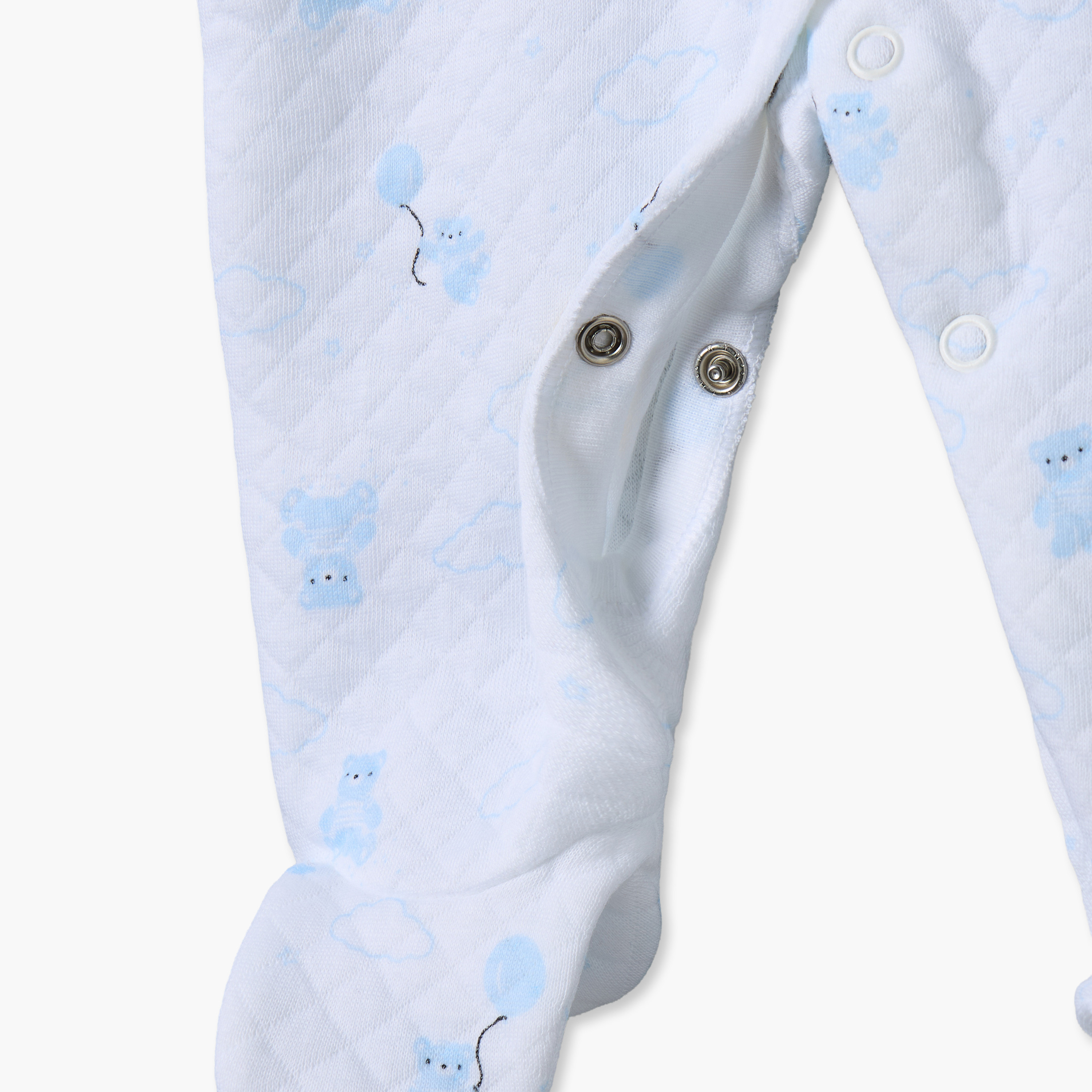Pack of 2 Juniors Cotton Crew Neck Long Sleeves Sleepsuits with Bear Print-baby-boys-clothing-nightwear-sleepsuits-image-5