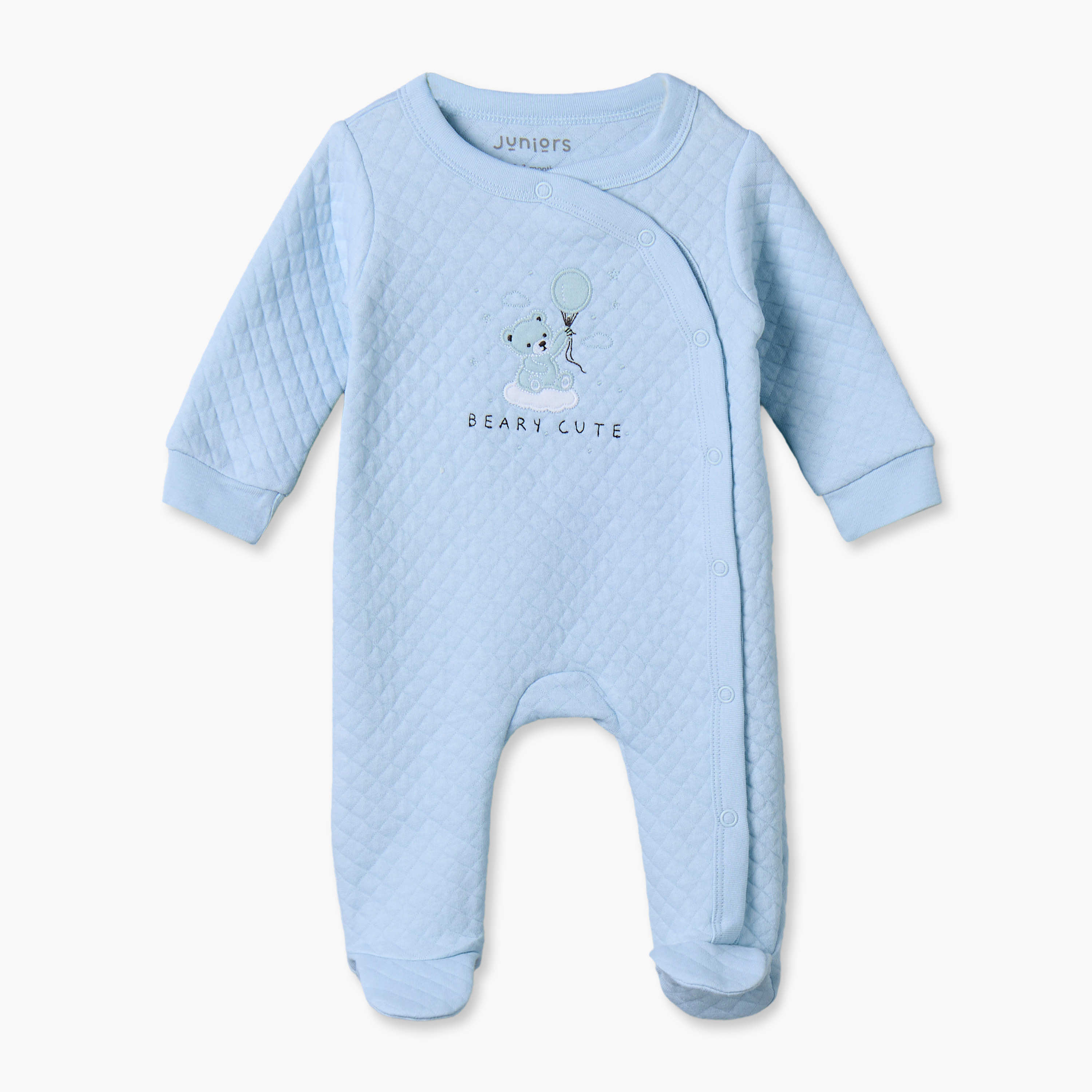 Pack of 2 Juniors Cotton Crew Neck Long Sleeves Sleepsuits with Bear Print-baby-boys-clothing-nightwear-sleepsuits-image-6