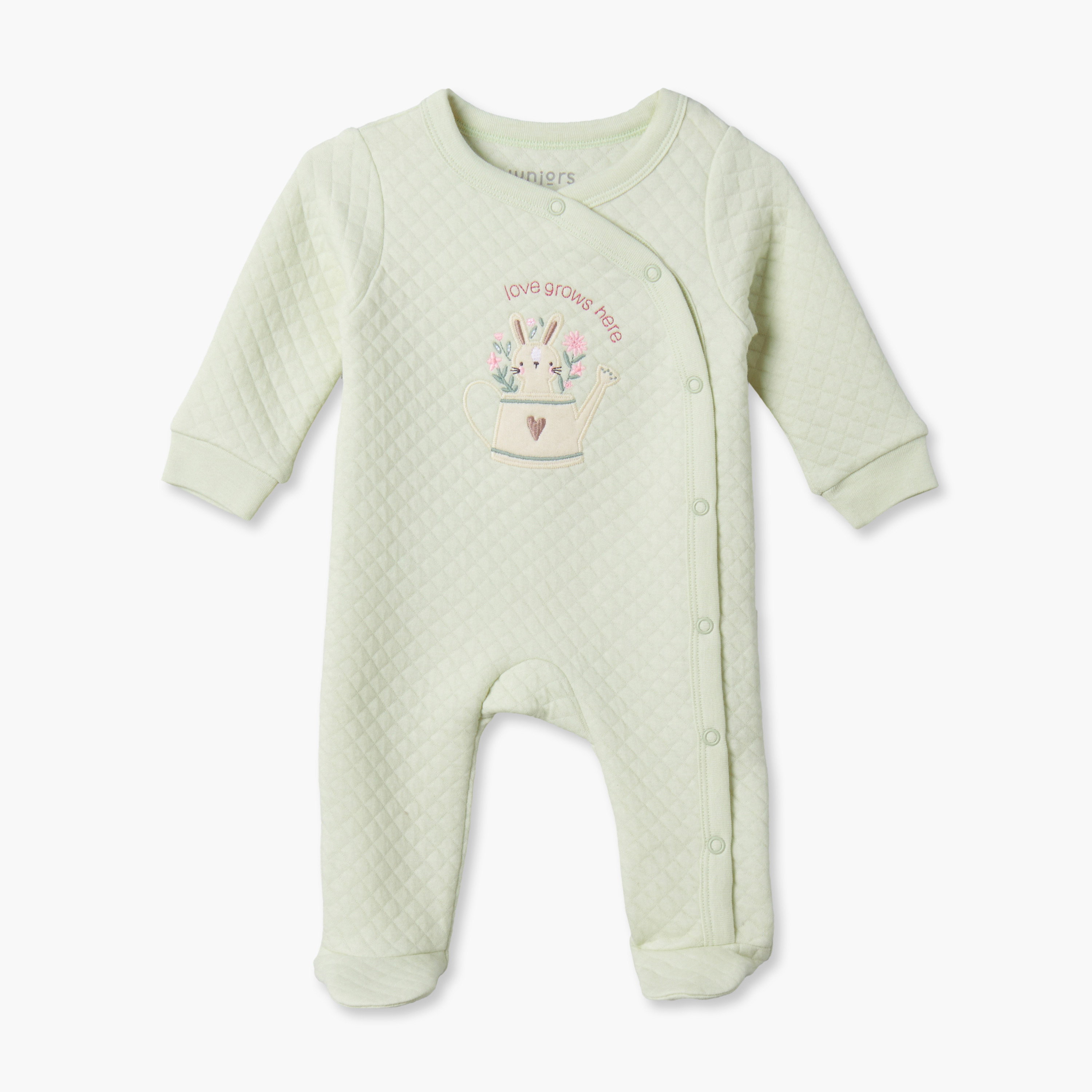 طقم بدلات نوم قطن بياقة ضيقة وأكمام طويلة بتصميم مبطن من يونيورز - عبوة من قطعتين-baby-girls-clothing-nightwear-sleepsuits-image-6