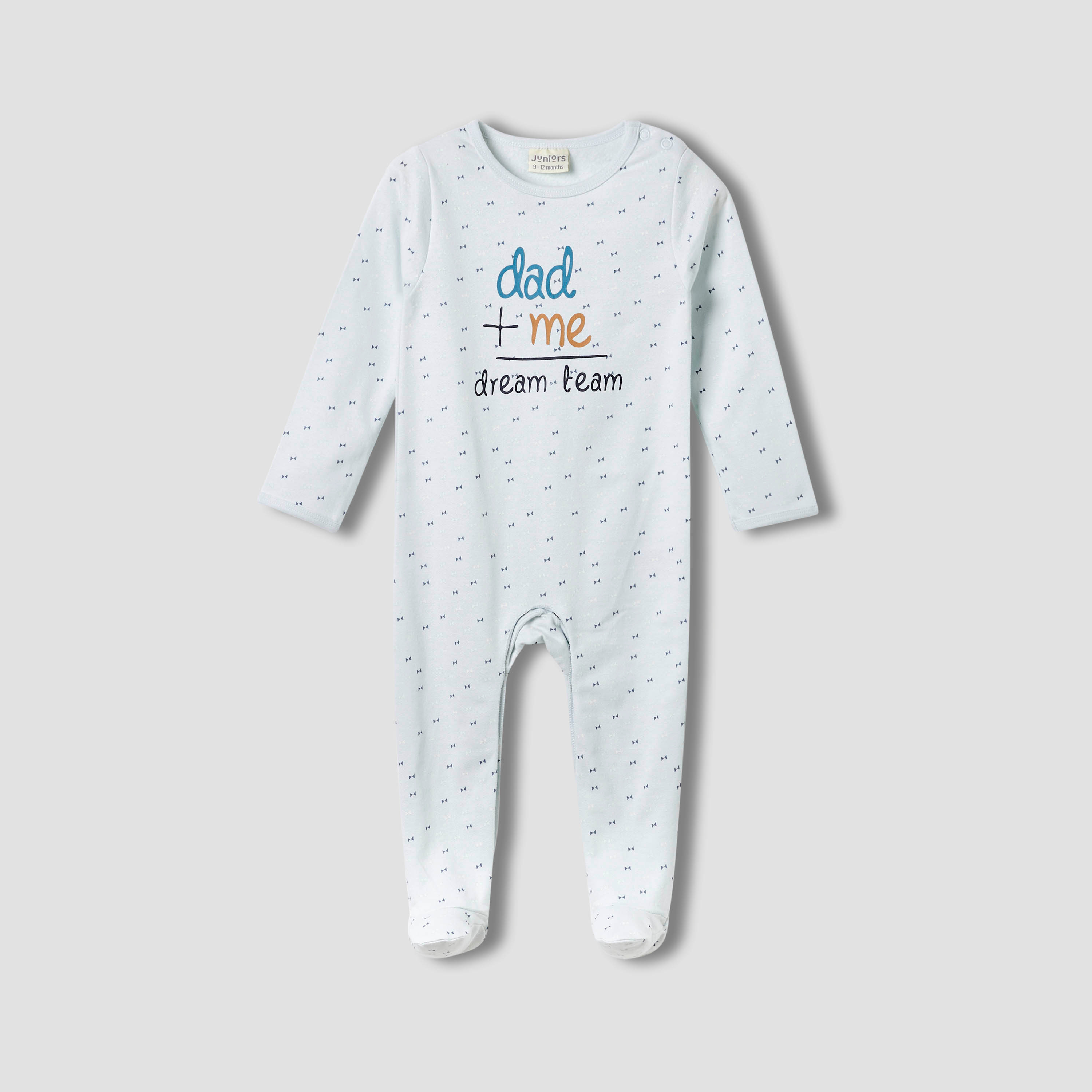 Juniors Round Neck Sleepsuit with Closed Feet - Cotton - Long Sleeves-baby-girls-clothing-nightwear-sleepsuits-image-1