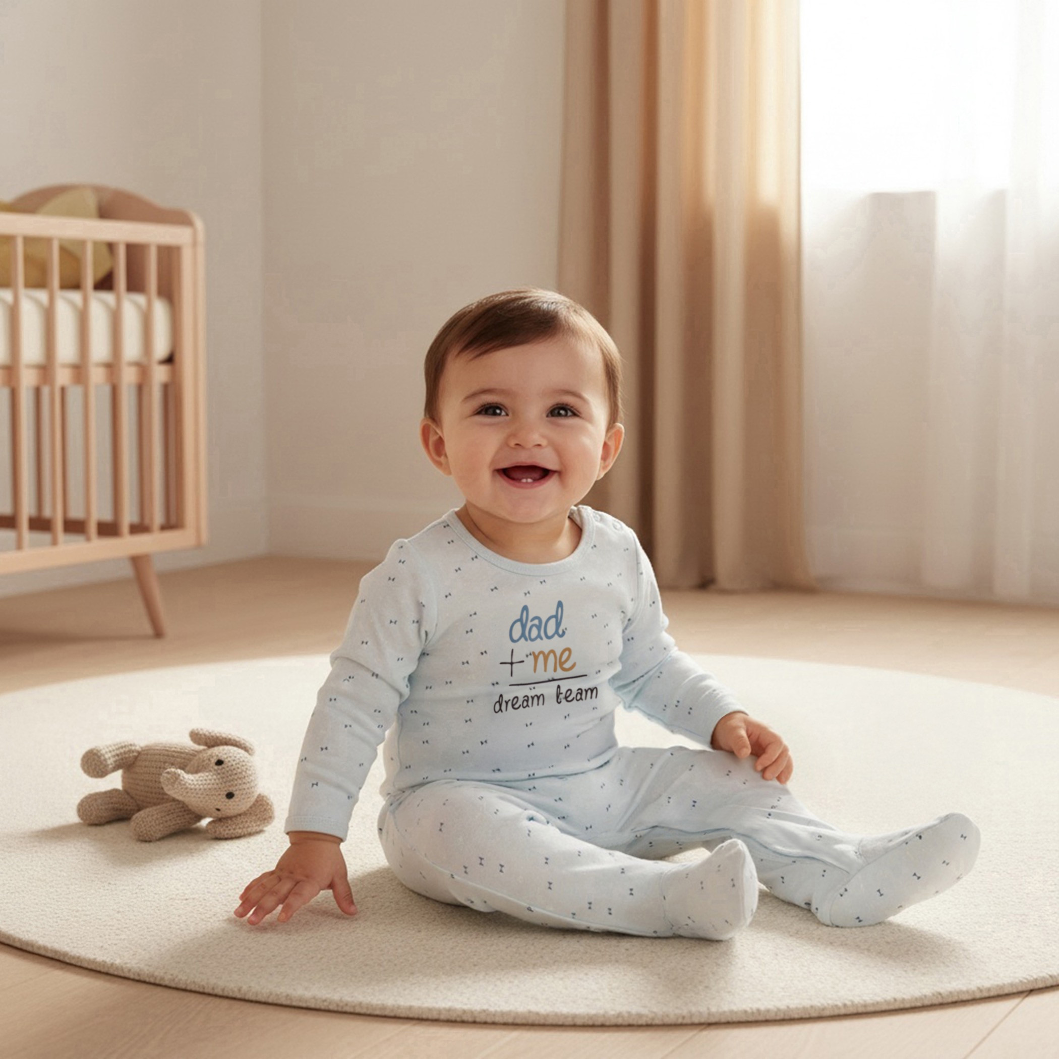Juniors Round Neck Sleepsuit with Closed Feet - Cotton - Long Sleeves-baby-girls-clothing-nightwear-sleepsuits-image-6