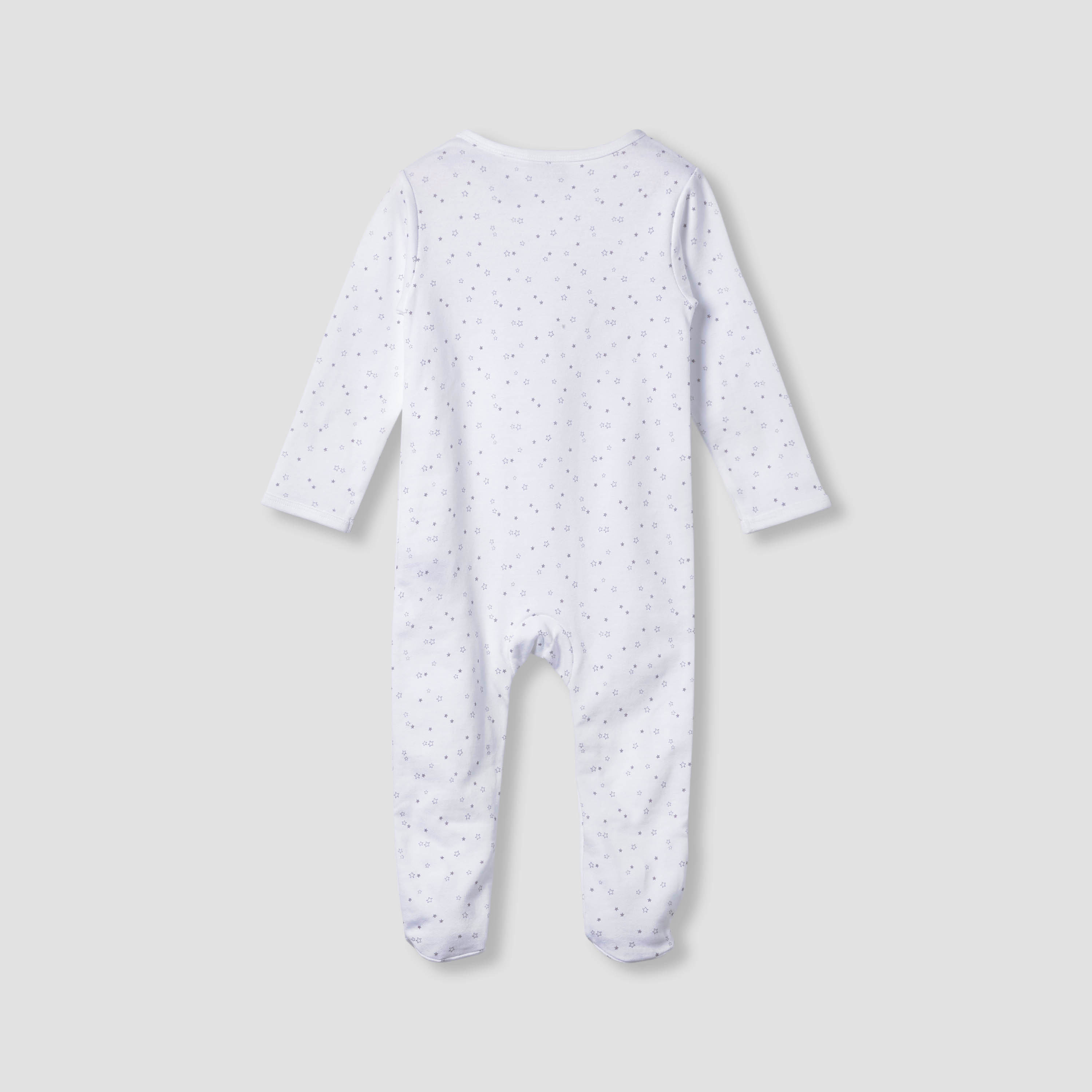 بدلة نوم مغلقة القدمين وياقة مستديرة وأكمام طويلة بطبعات شعار - القطن من جونيورز-baby-girls-clothing-nightwear-sleepsuits-image-2