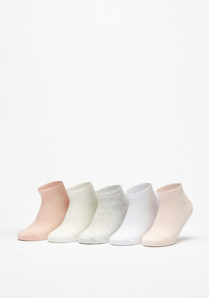 Set of 5 - Solid Ankle Length Socks-Girl%27s Socks & Tights-image-0