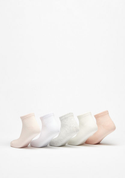 Set of 5 - Solid Ankle Length Socks-Girl%27s Socks & Tights-image-2