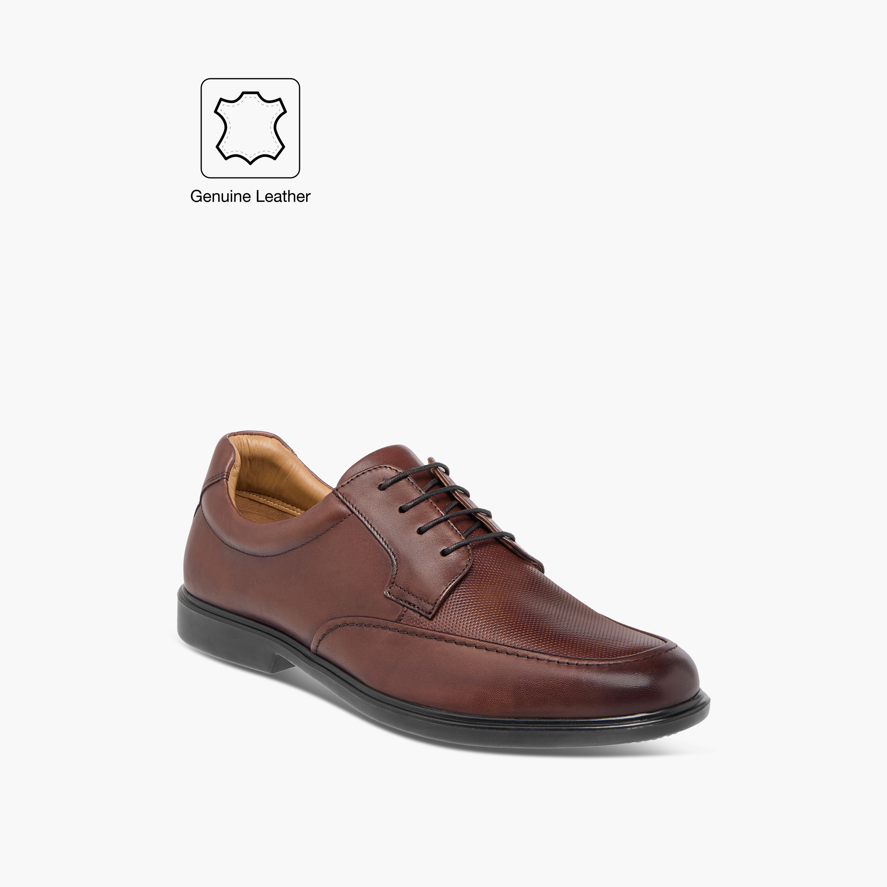 Duchini Men's Leather Textured Lace-Up Derby Shoes-men-shoes-formalshoes-image-2