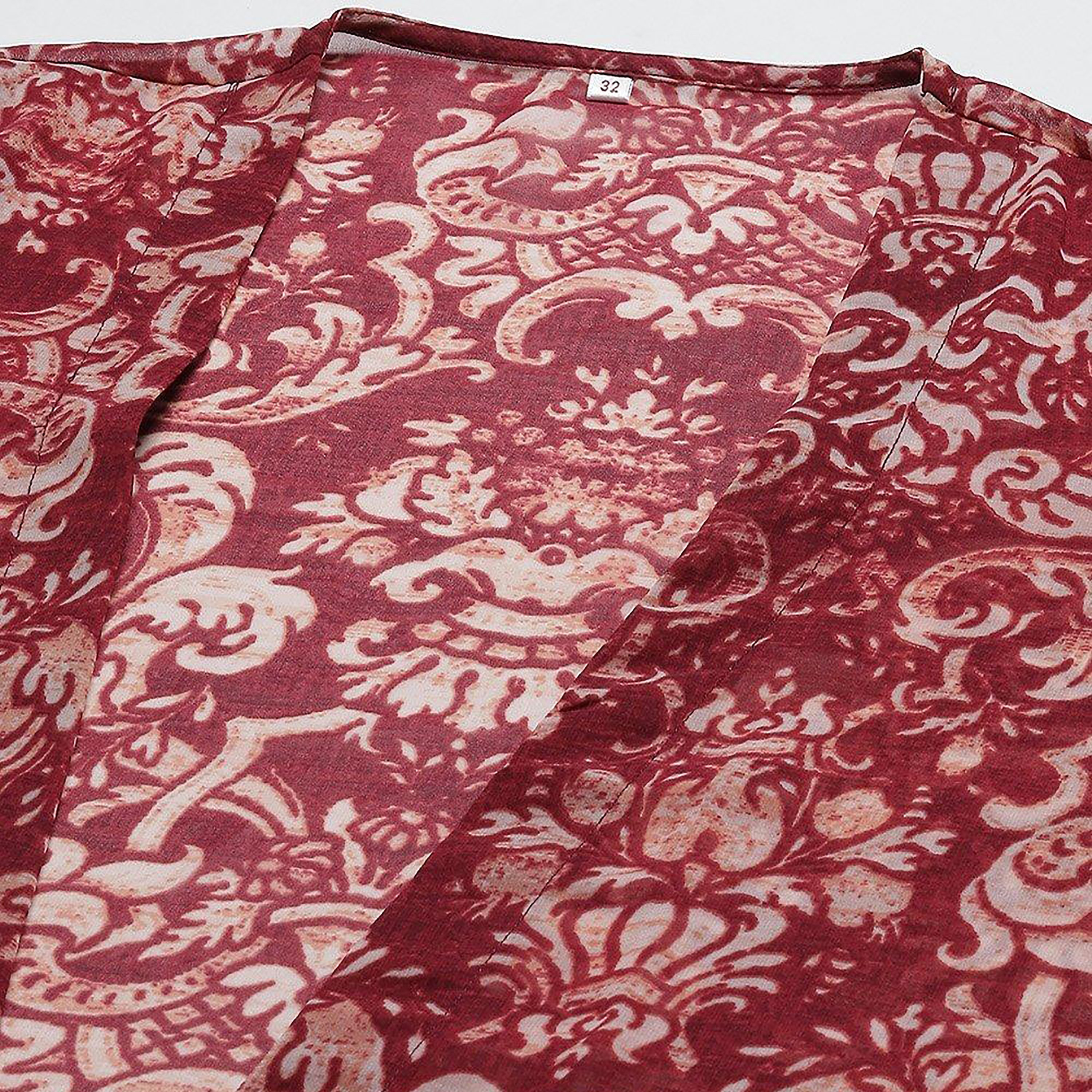 طقم فستان بيبا مطبوع من قطعتين بياقة دائرية مع جاكيت-women-clothing-ethnicwear-dresses-image-3