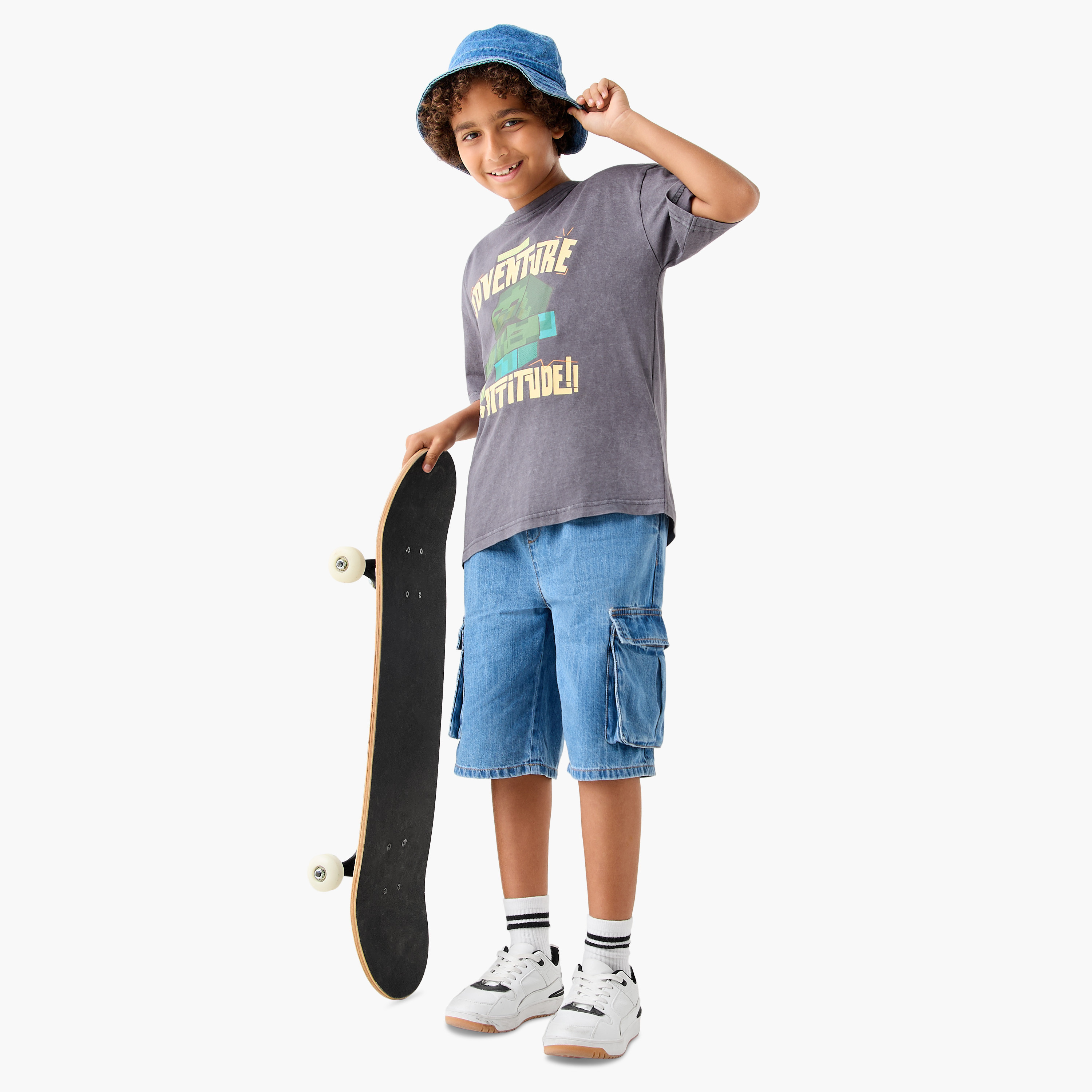 Minecraft Printed T-shirt with Short Sleeves-boys-clothing-tshirtsandpolos-image-2