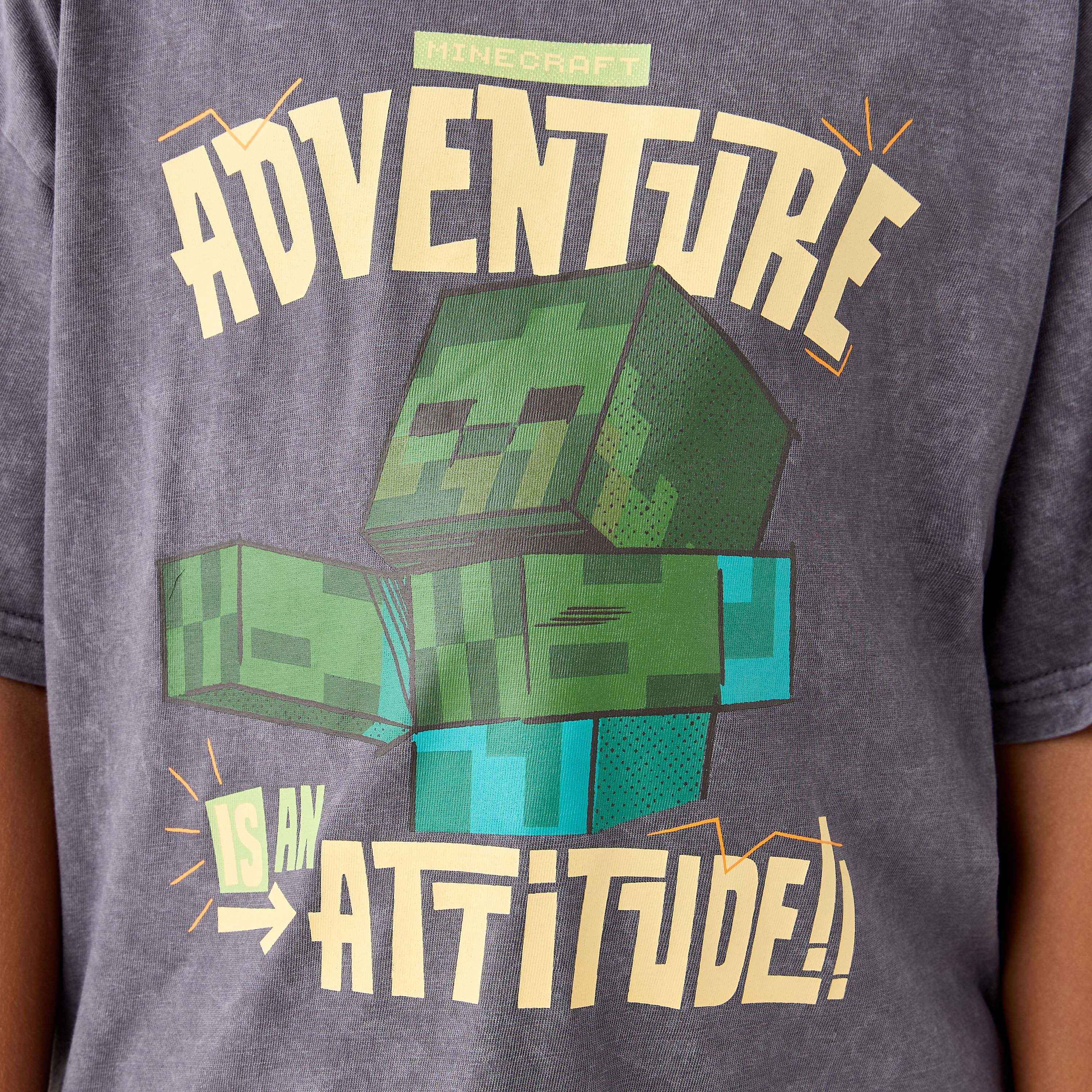 Minecraft Printed T-shirt with Short Sleeves-boys-clothing-tshirtsandpolos-image-5
