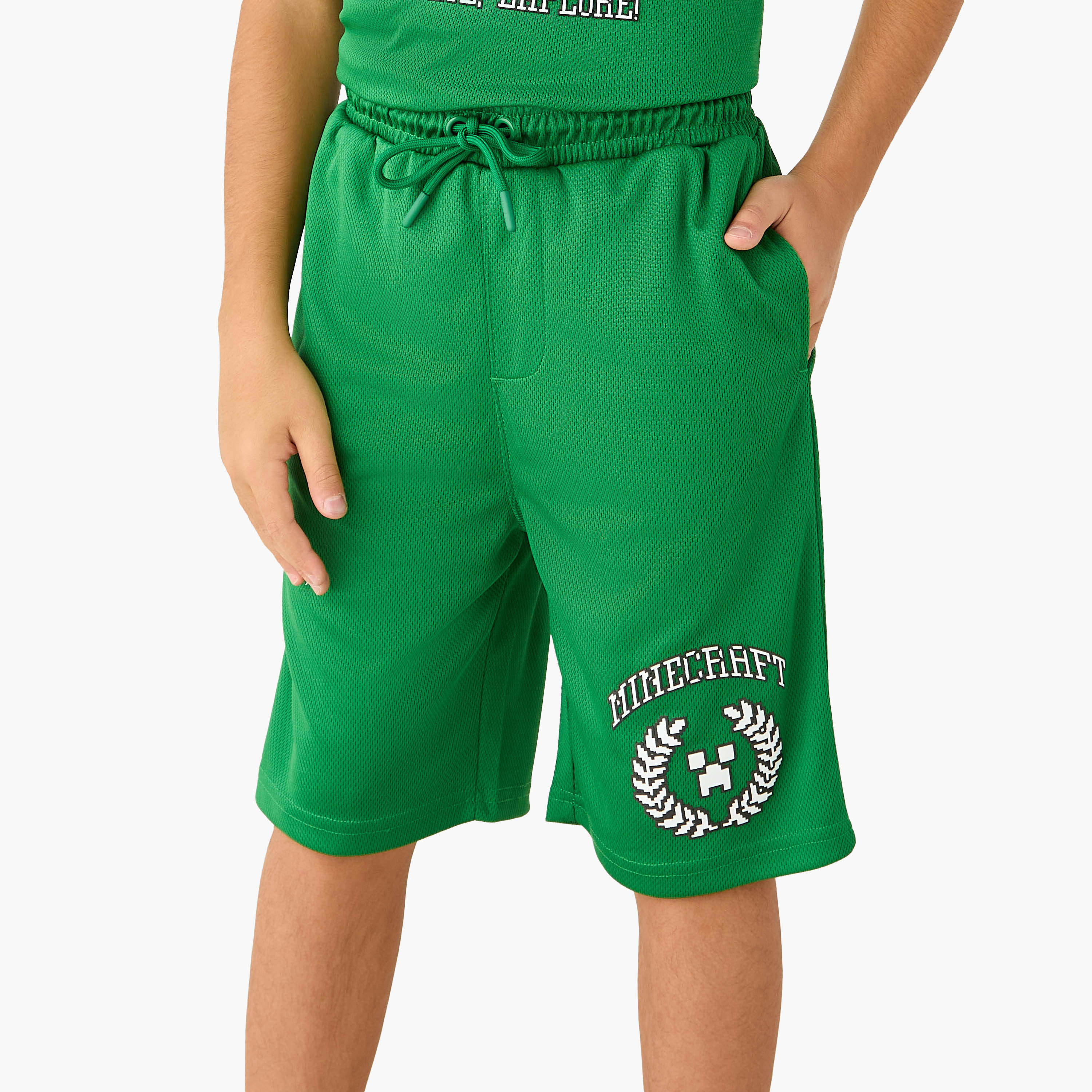 Minecraft Printed Short Sleeves T-shirt and Shorts Set-boys-clothing-setsandcoords-image-3